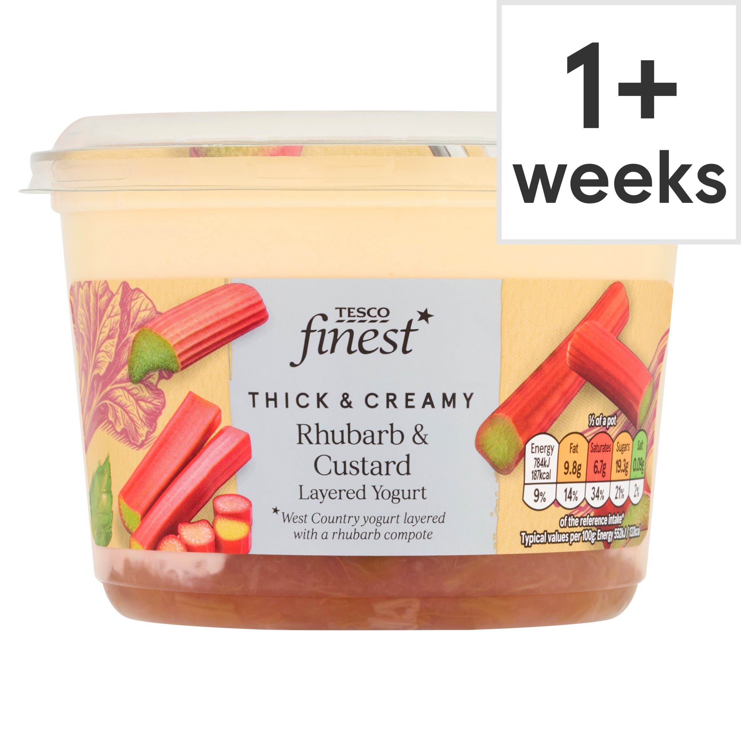 Tesco Finest Yogurt Rhubarb & Custard 425g
