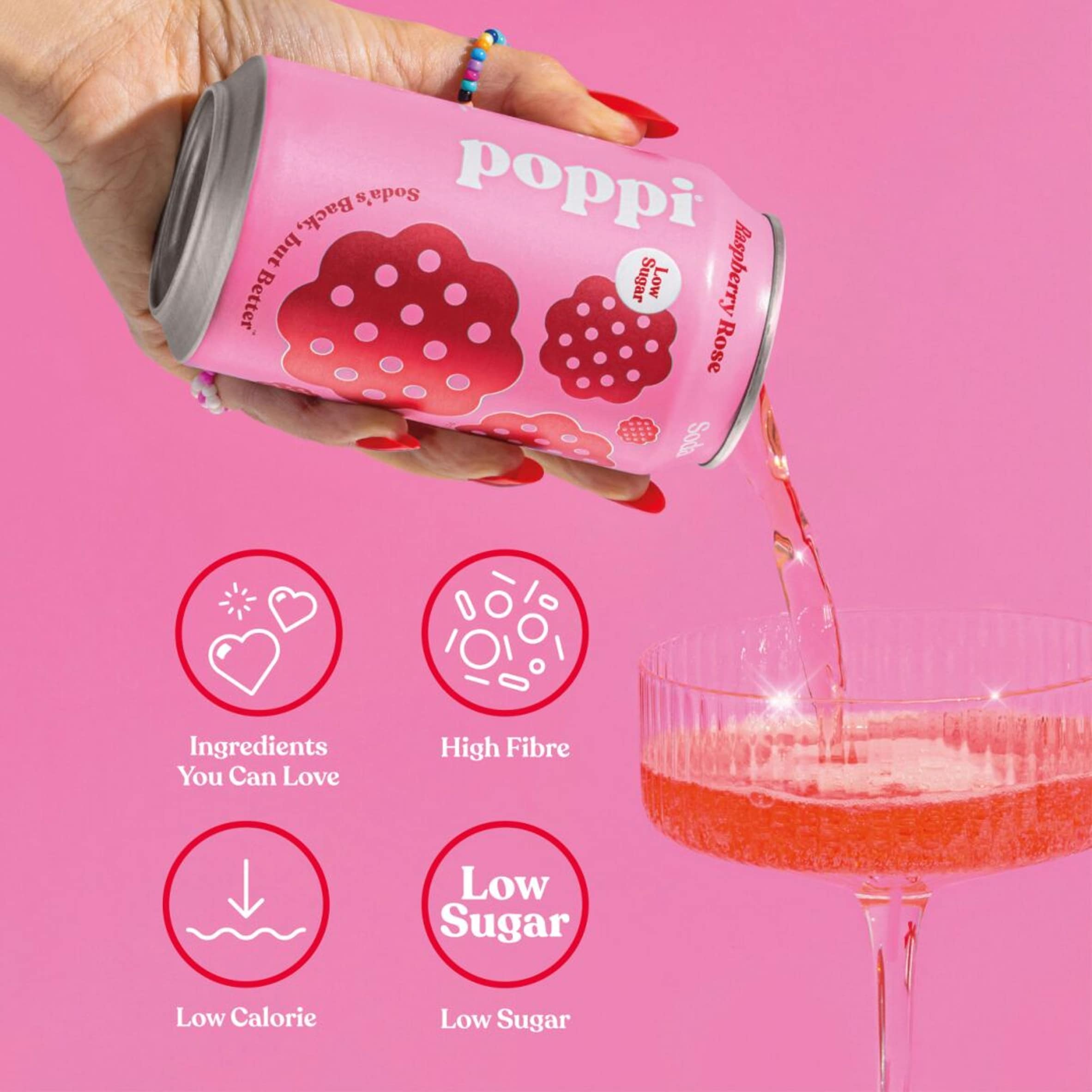 Poppi Raspberry & Rose Soda Can 330ml thumbnail 2