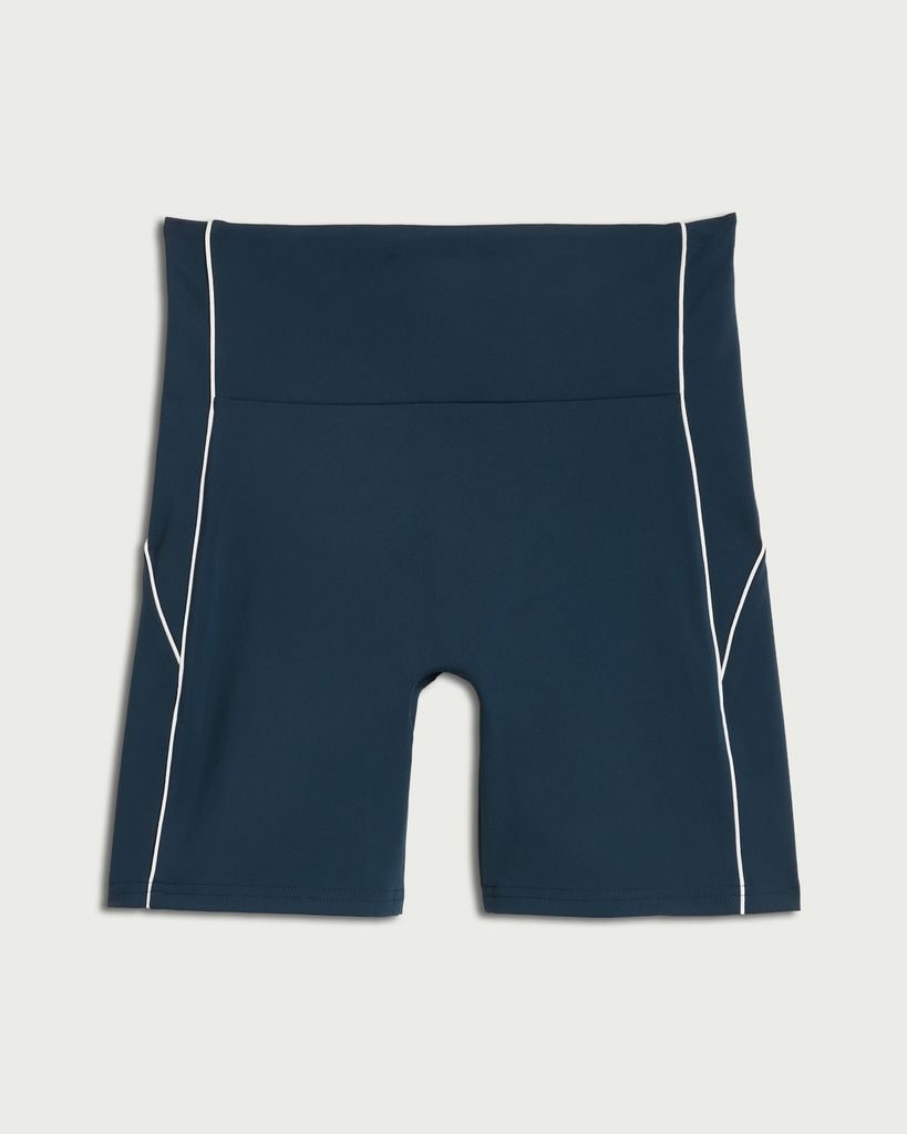 F&F Active EVERYHOUR Contrast Trim High Waisted Cycling Shorts in Navy thumbnail 4