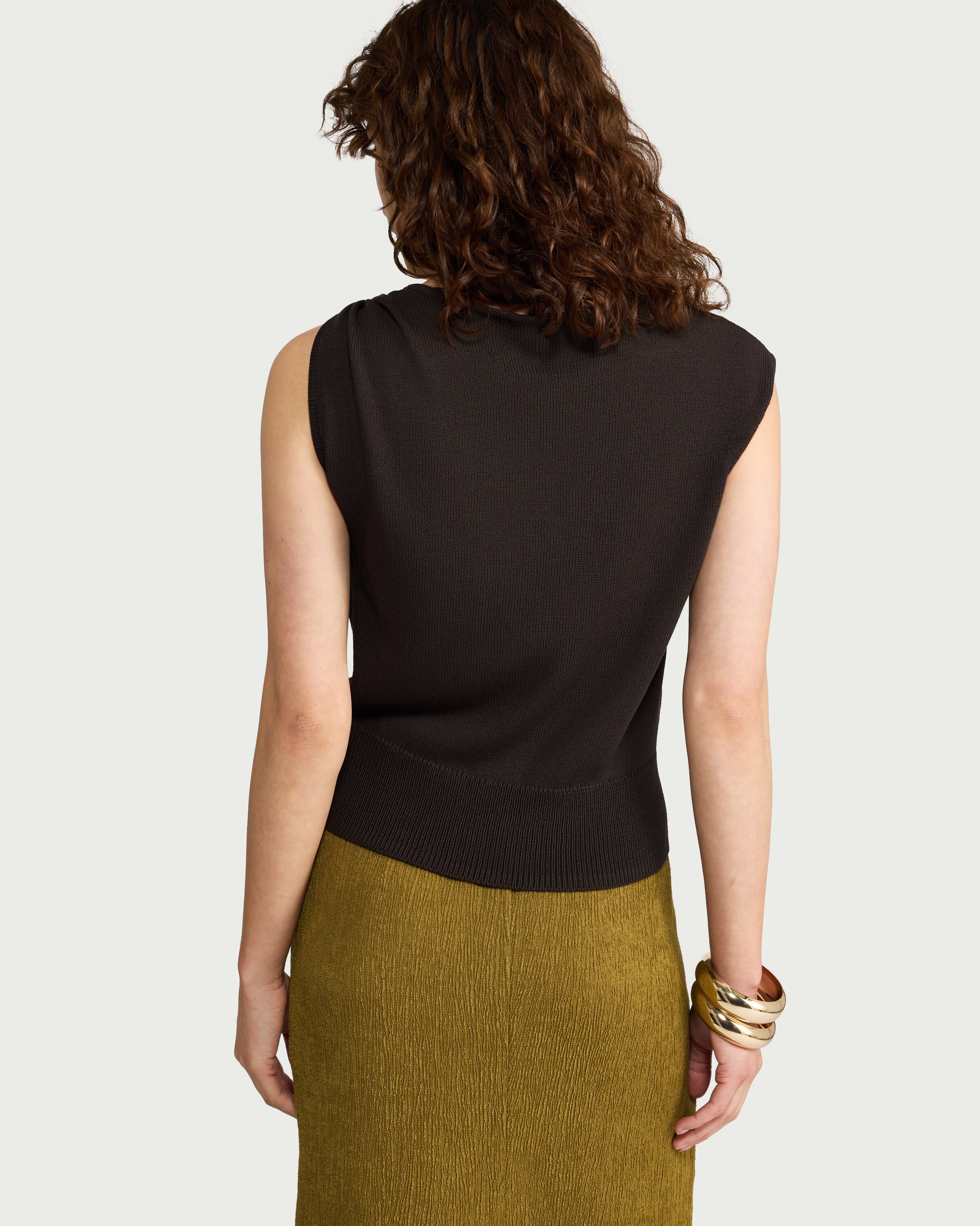 F&F Knitted Ring Accent Top in Brown thumbnail 3