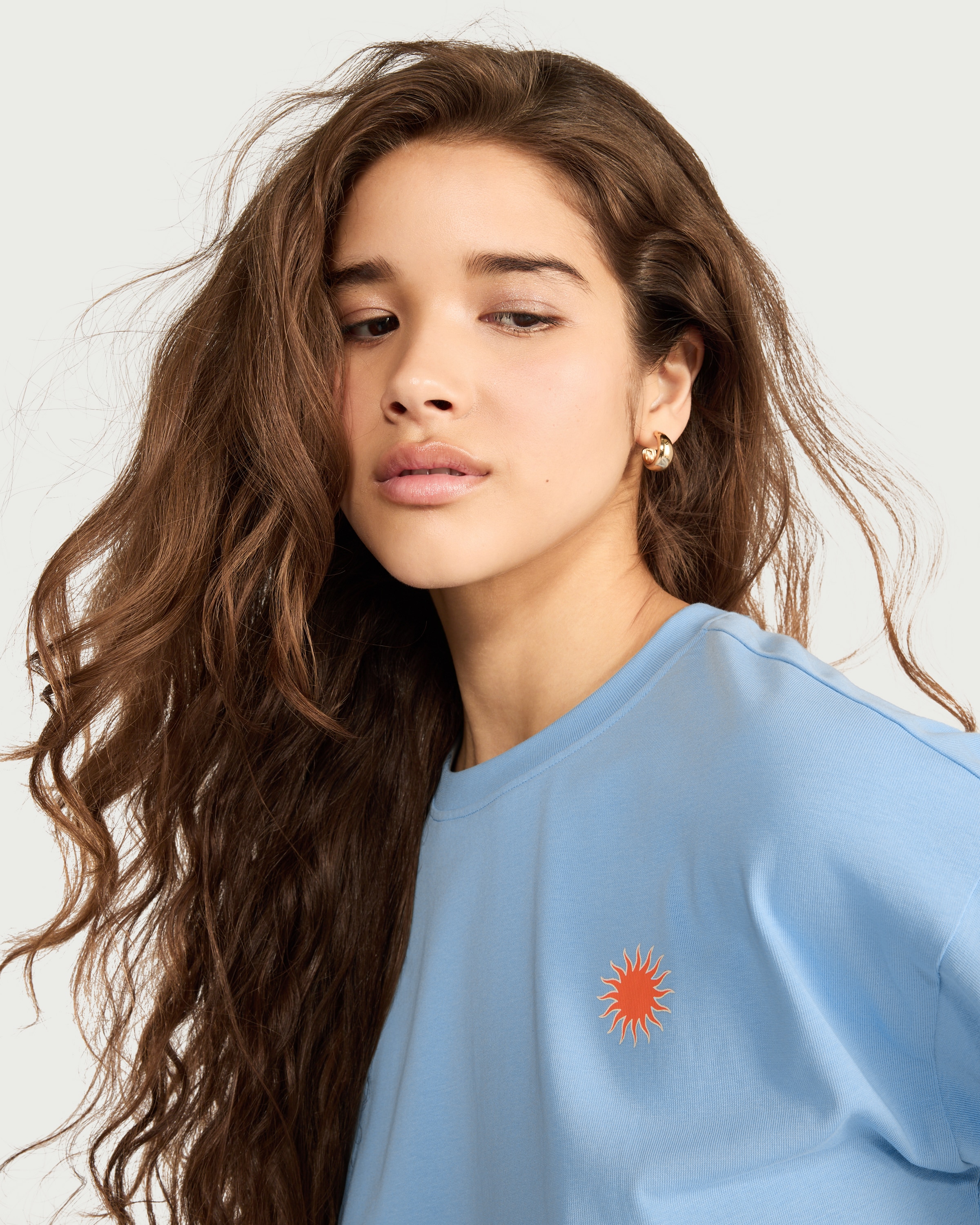 OH ME OH MY Pure Cotton Cropped T-Shirt in Blue thumbnail 3