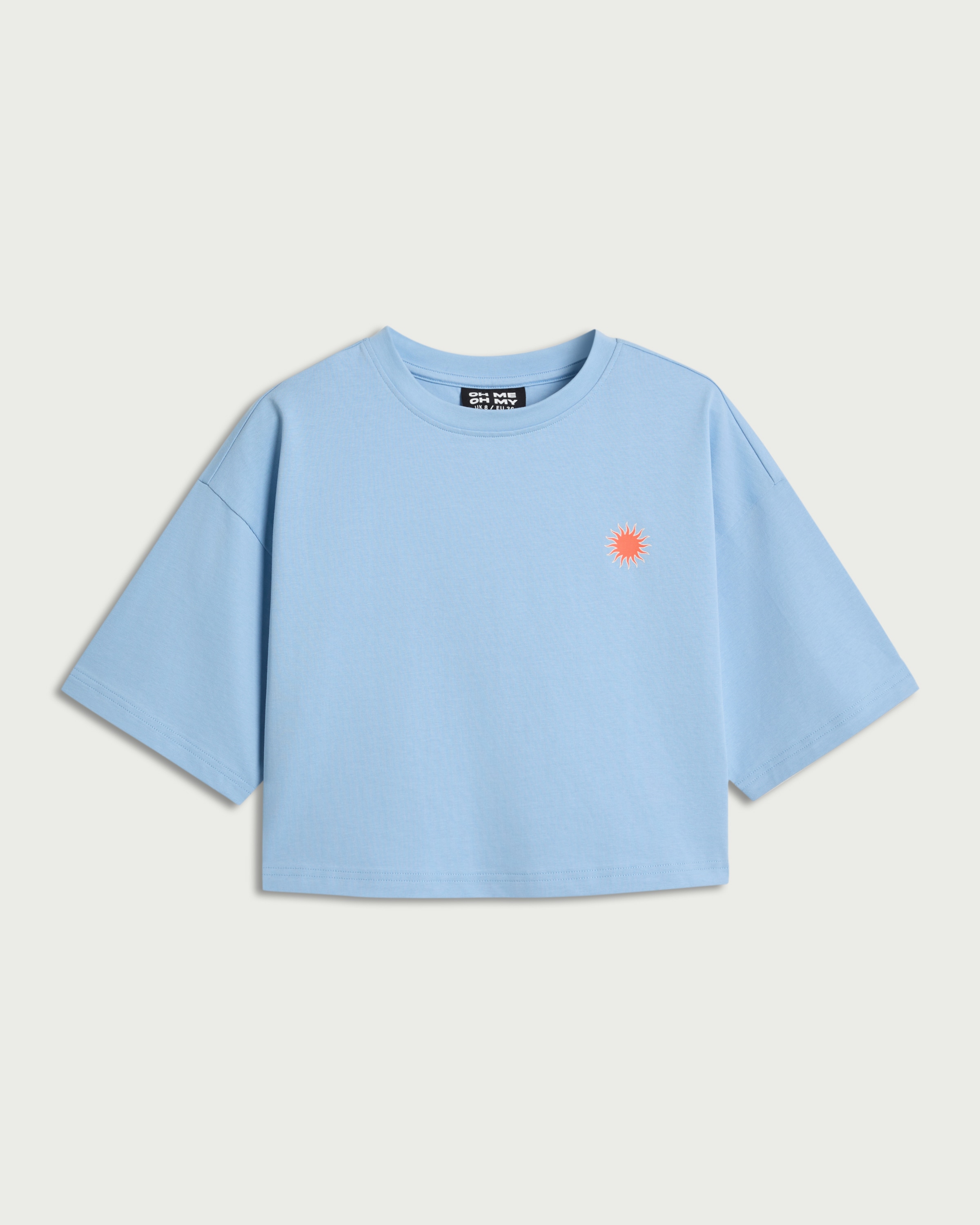 OH ME OH MY Pure Cotton Cropped T-Shirt in Blue thumbnail 4