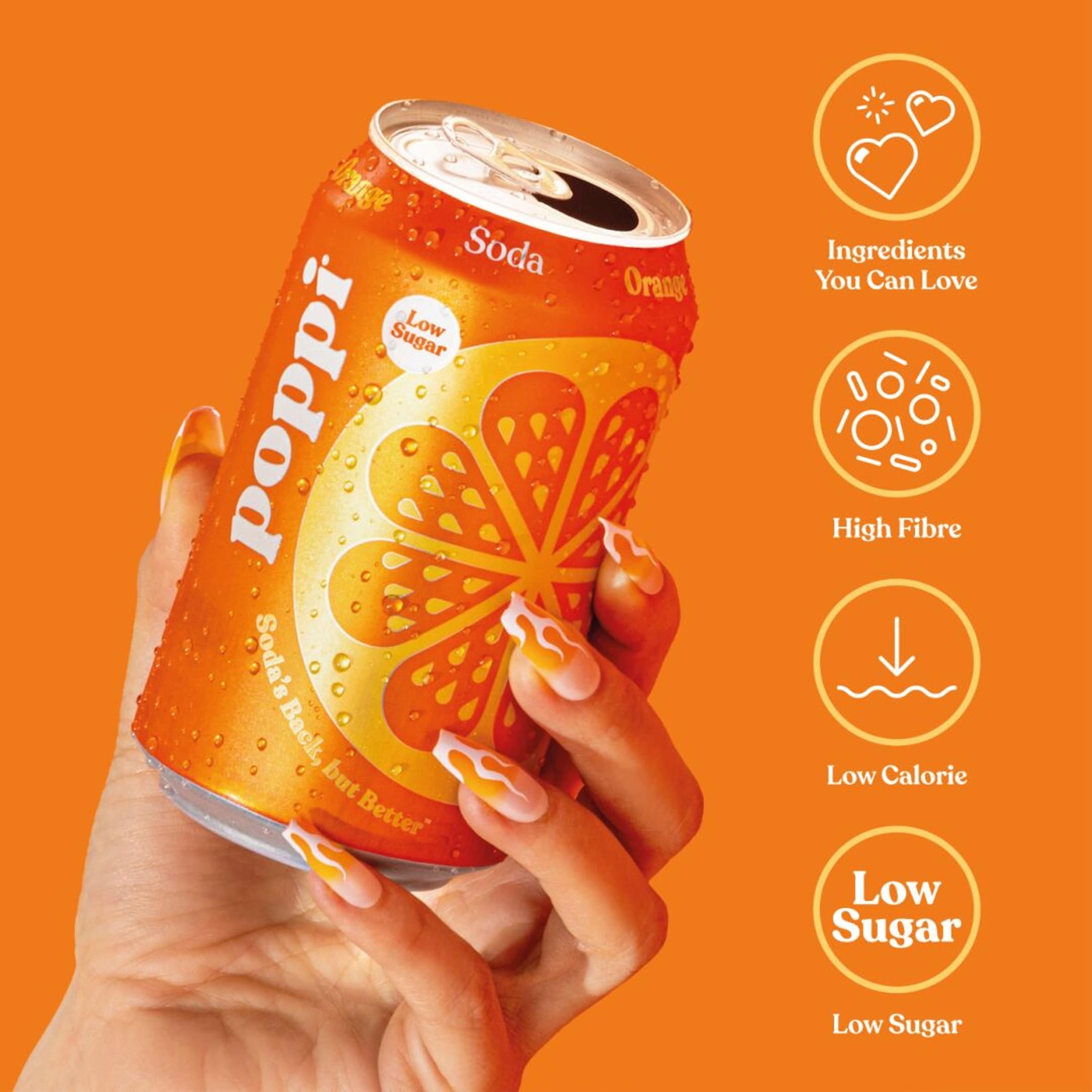 Poppi Orange Soda Can 330ml thumbnail 2