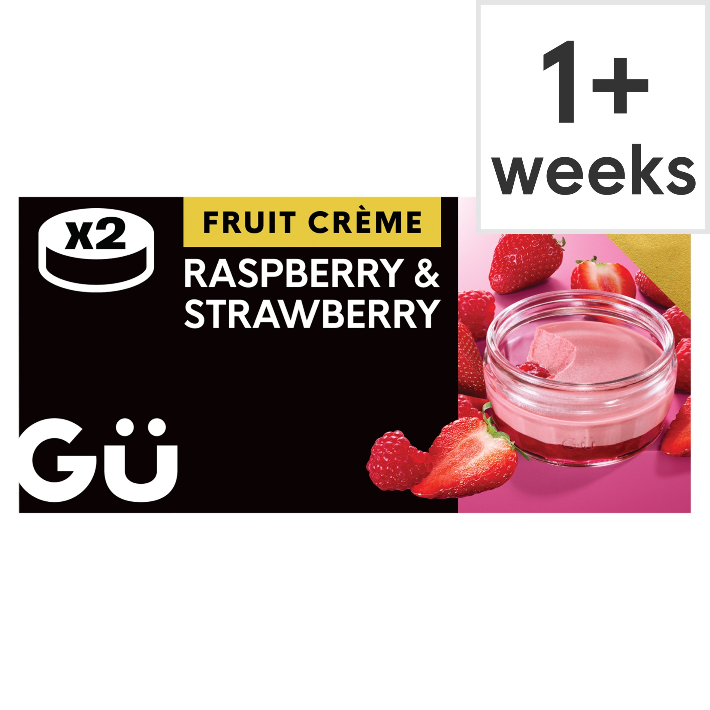 Gu Raspberry & Strawberry Fruit Crème Dessert 2x85g