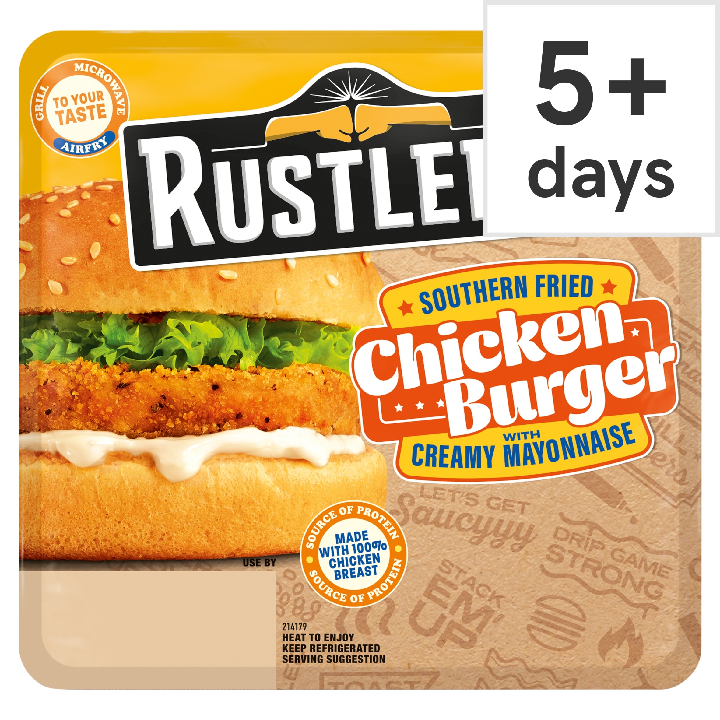 Rustlers Southern Fried Chicken Burger 132g