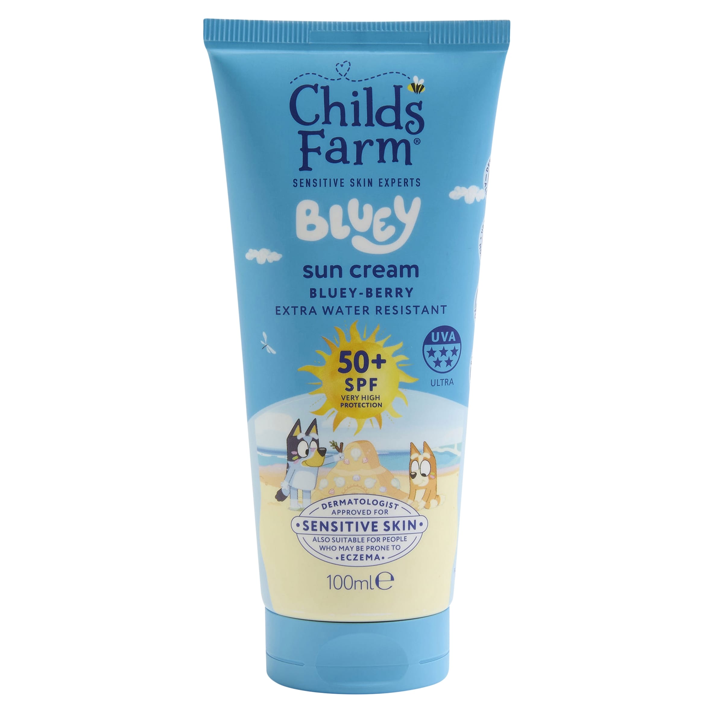 Childs Farm and Bluey, SPF 50+ Sun Cream, Bluey-Berry, 100ml