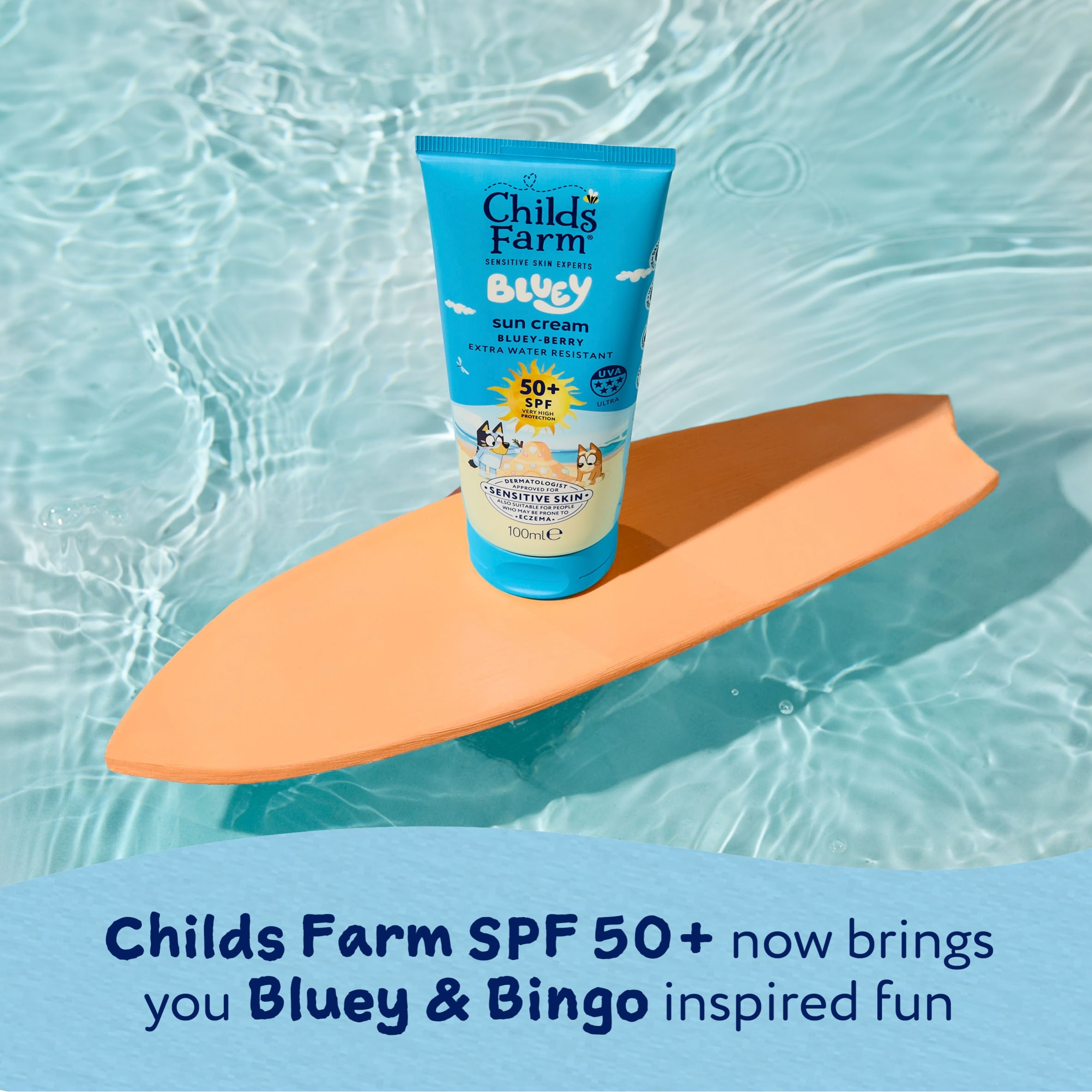 Childs Farm and Bluey, SPF 50+ Sun Cream, Bluey-Berry, 100ml thumbnail 2