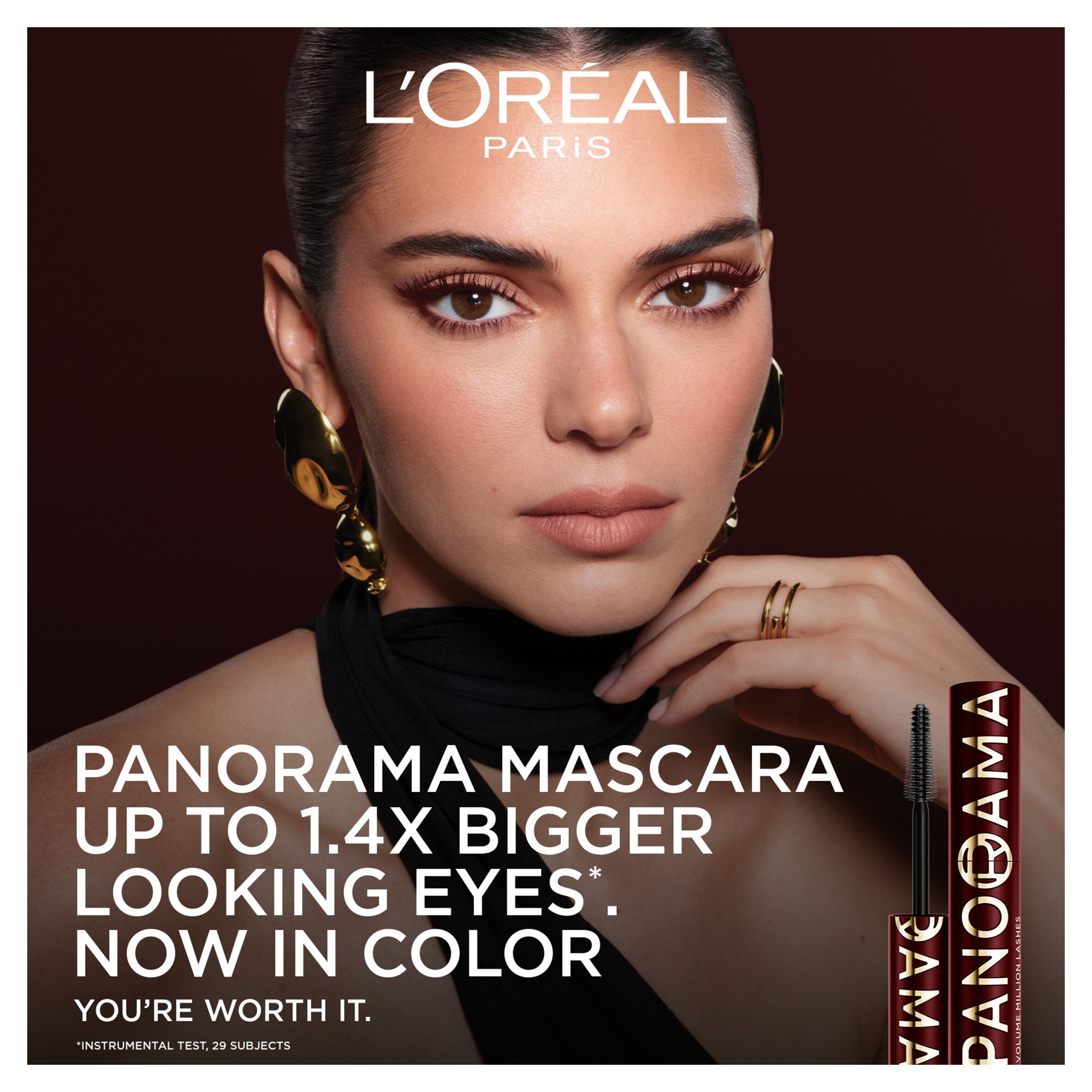 L'Oreal Paris, Volume Million Lashes Panorama Chromatic Mascara, Bordeaux Cashmere, 9.9ml thumbnail 2