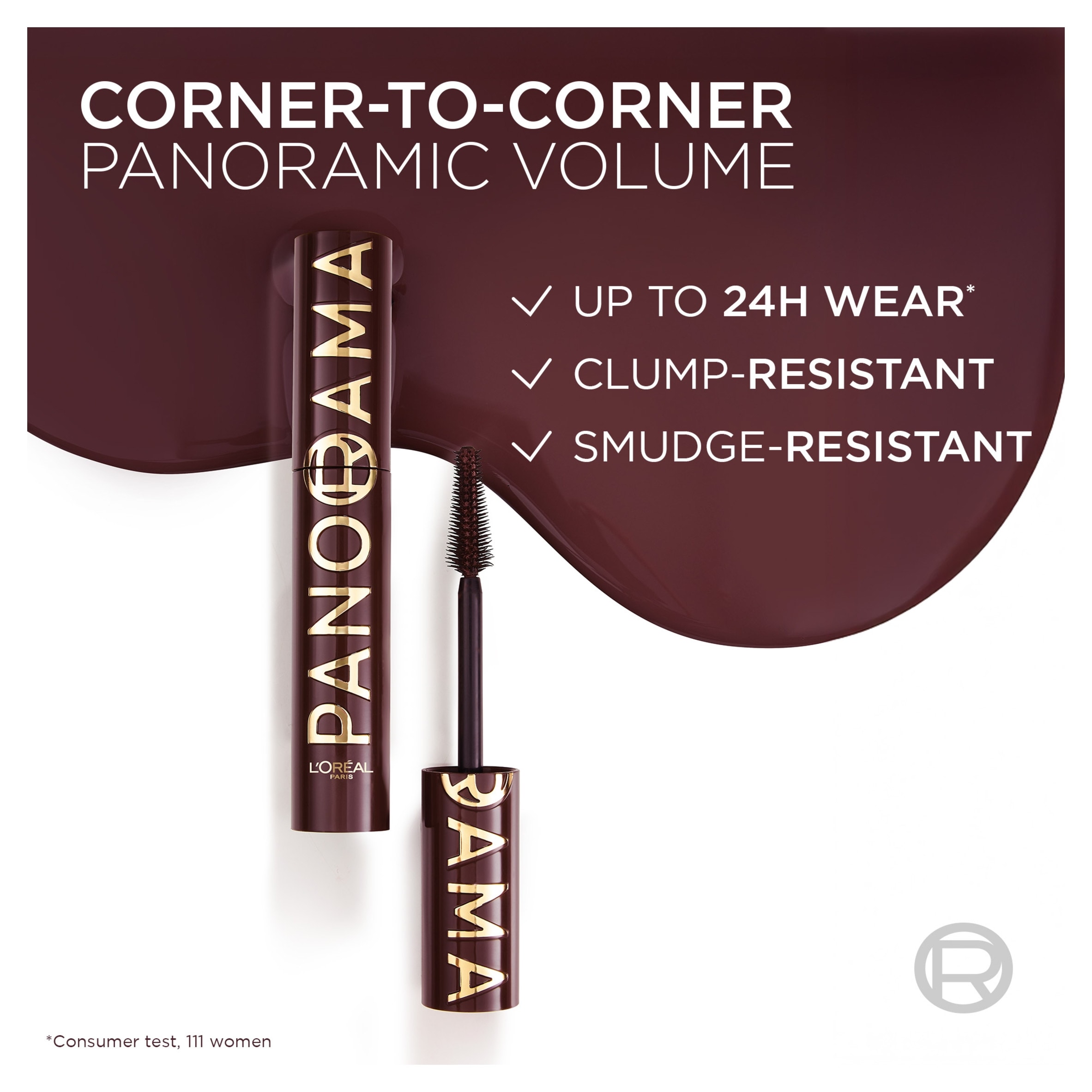 L'Oreal Paris, Volume Million Lashes Panorama Chromatic Mascara, Bordeaux Cashmere, 9.9ml thumbnail 3