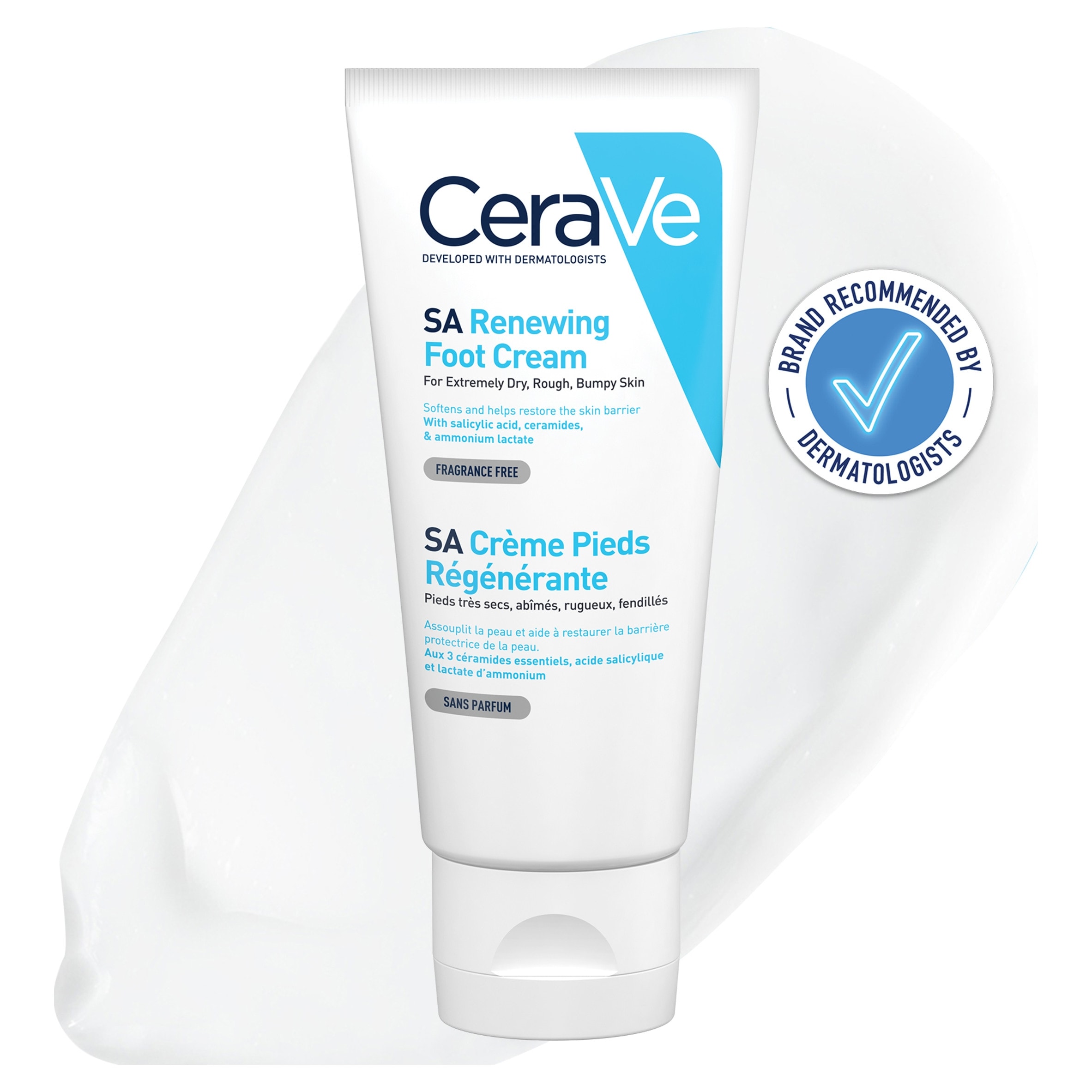 CeraVe SA Renewing Foot Cream with Salicylic Acid for Extremely Dry, Rough & Bumpy Skin 88ml