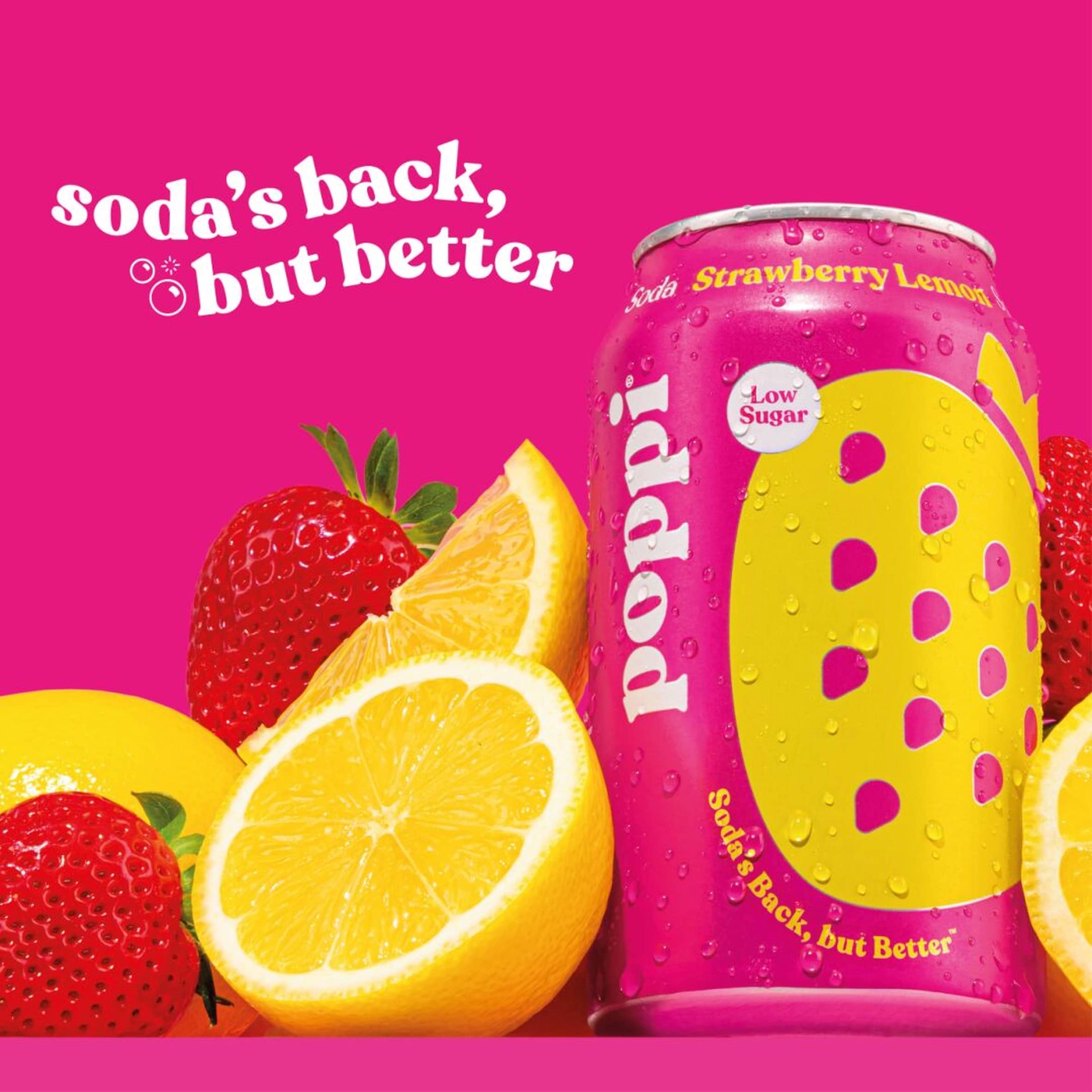 Poppi Strawberry & Lemon Soda Can 330ml thumbnail 3