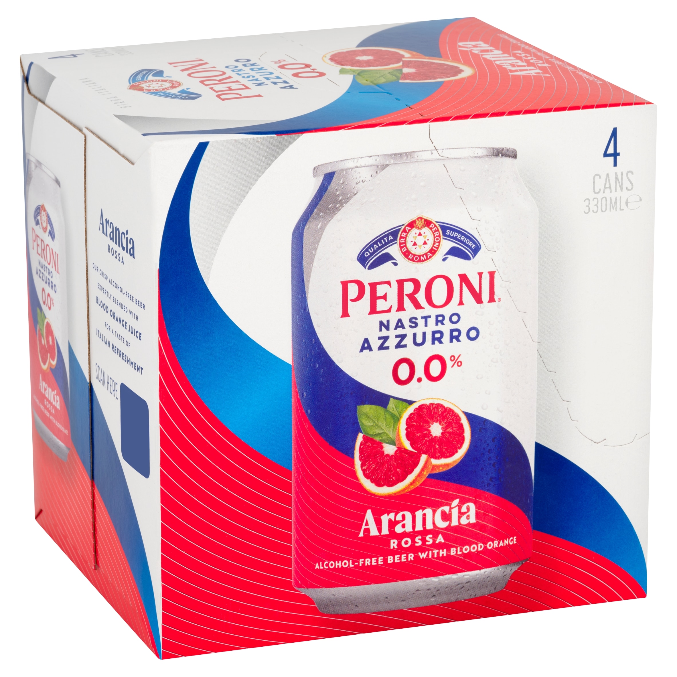 Peroni 0.0% Blood Orange Alcohol Free Beer Cans 4x330ml