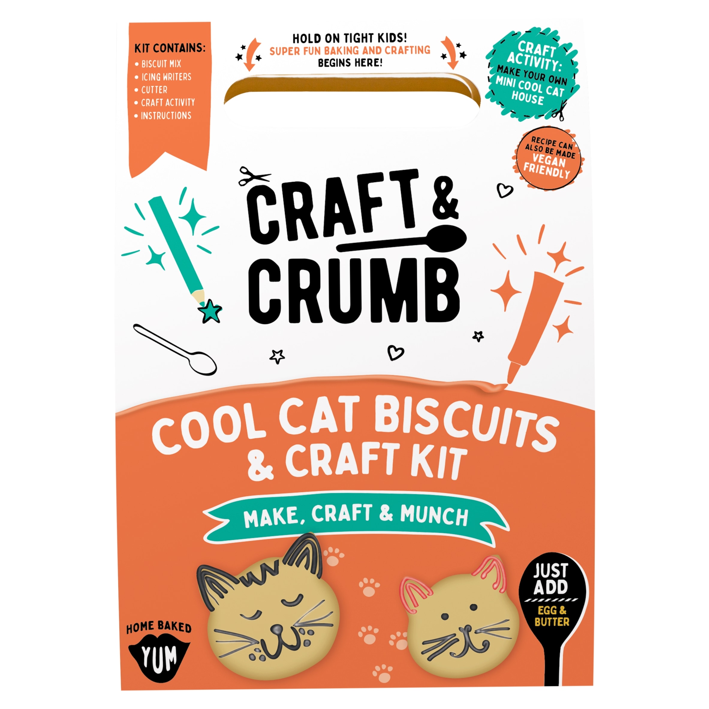 Craft & Crumb Cool Cats Biscuits & Craft kit 249g