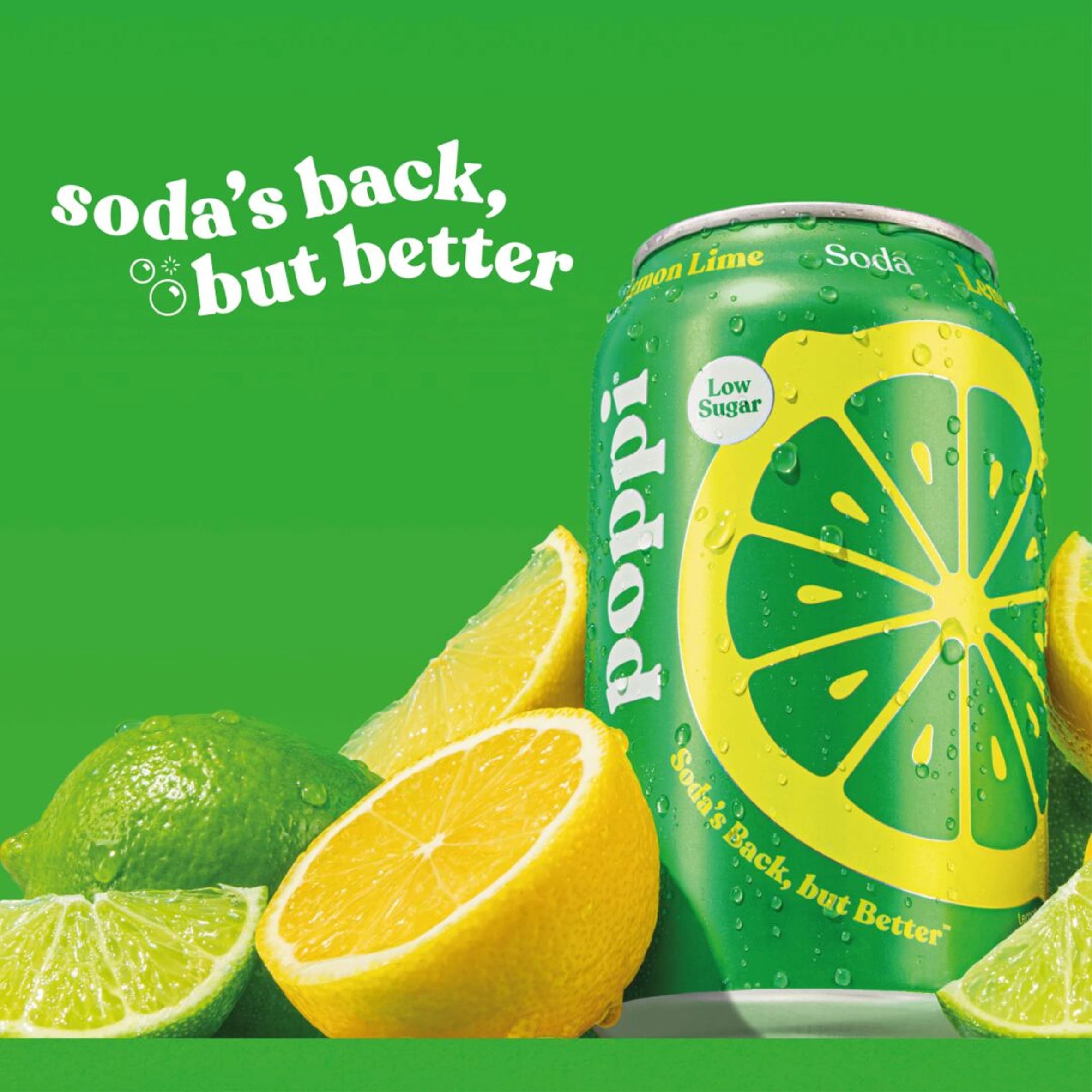Poppi Lemon & Lime Soda Cans 4x330ml thumbnail 3