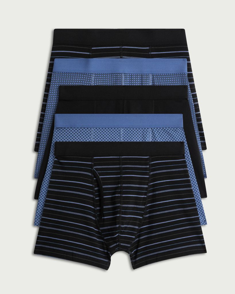 F&F 5-Pack Cotton Rich Patterned Trunks in Multi