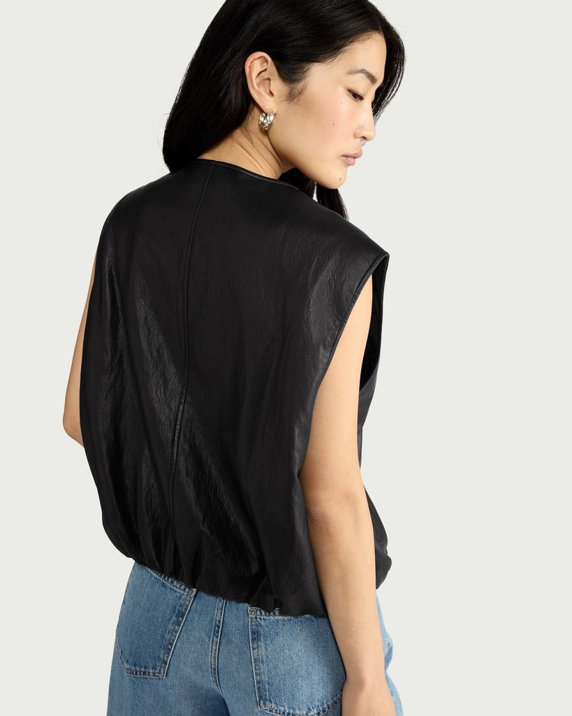 F&F Faux Leather Gilet in Black thumbnail 3