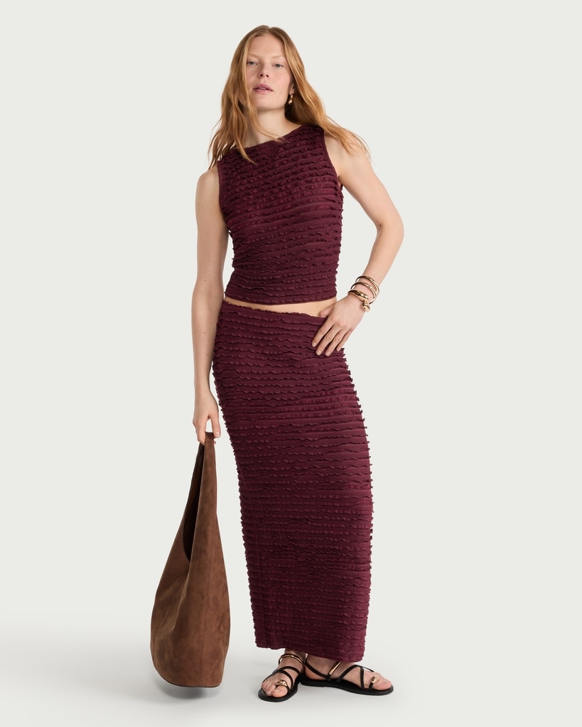 F&F Textured Sleeveless Co-ord Top in Purple thumbnail 2