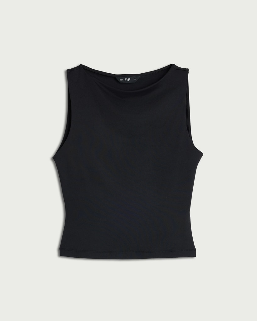 F&F Polyamide Slash Neck Sleeveless Top in Black thumbnail 5