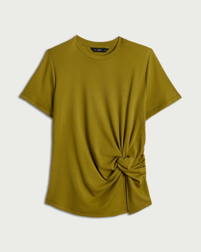 F&F Pure Cotton Twist Side T-Shirt in Green thumbnail 4