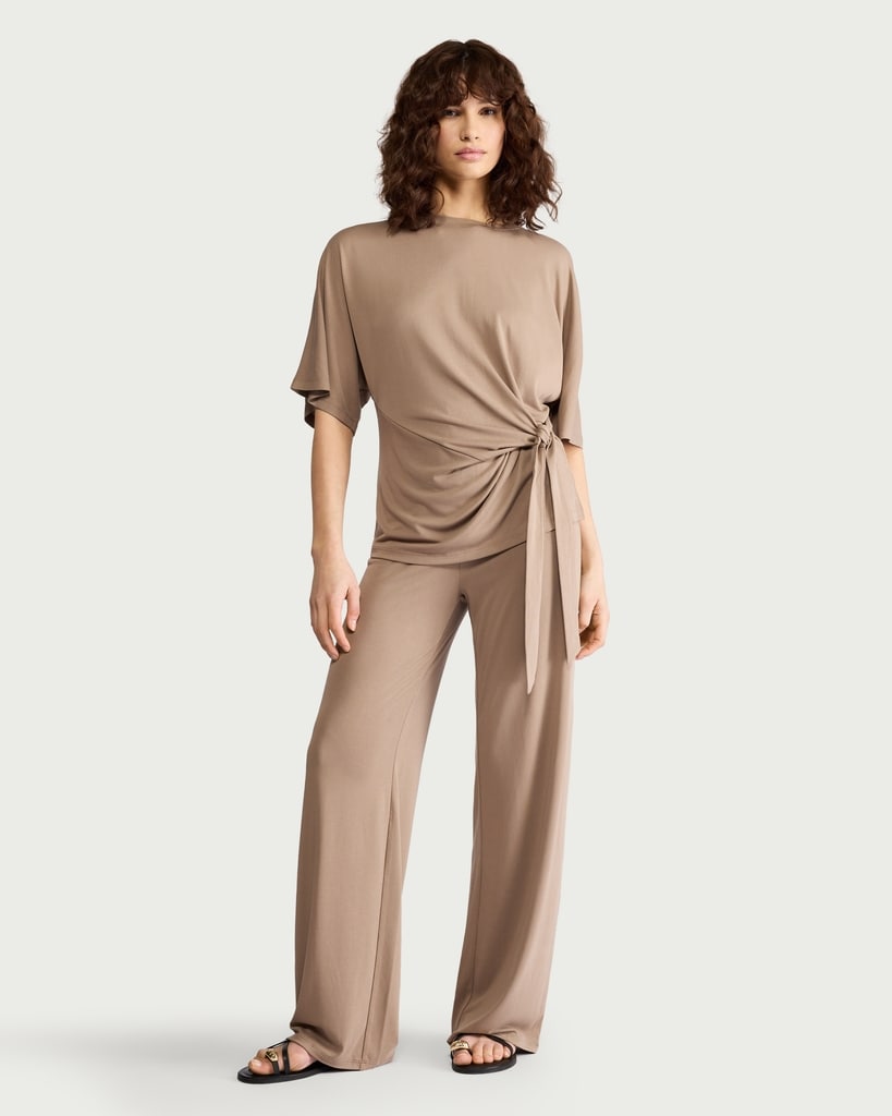 F&F Tie Side Co-ord Top in Mink