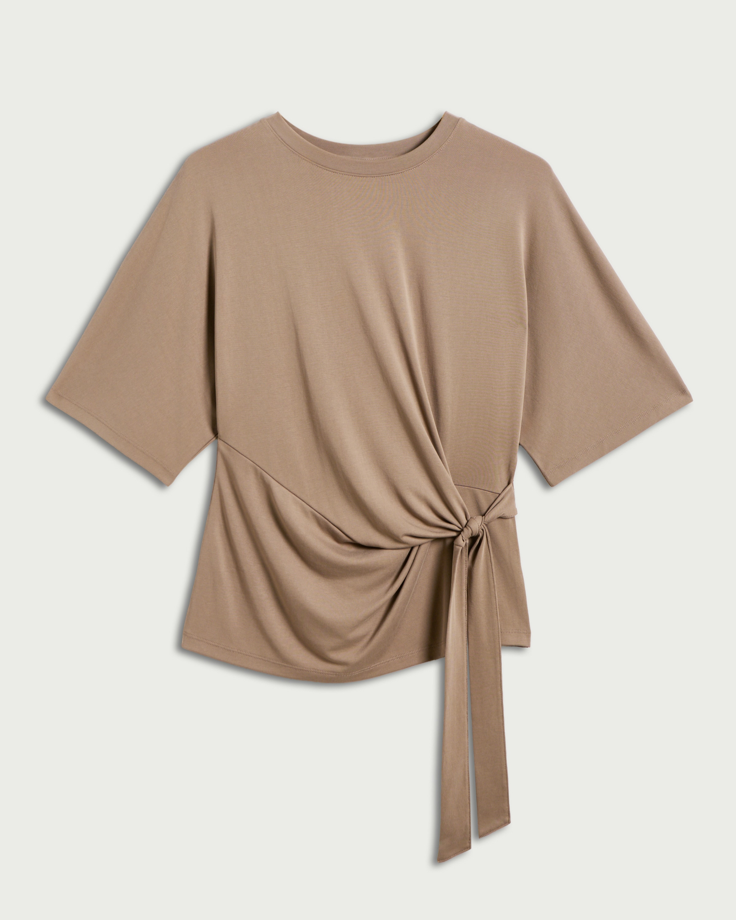 F&F Tie Side Co-ord Top in Mink thumbnail 4