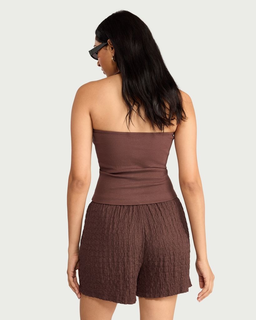 F&F Textured Shorts in Brown thumbnail 3