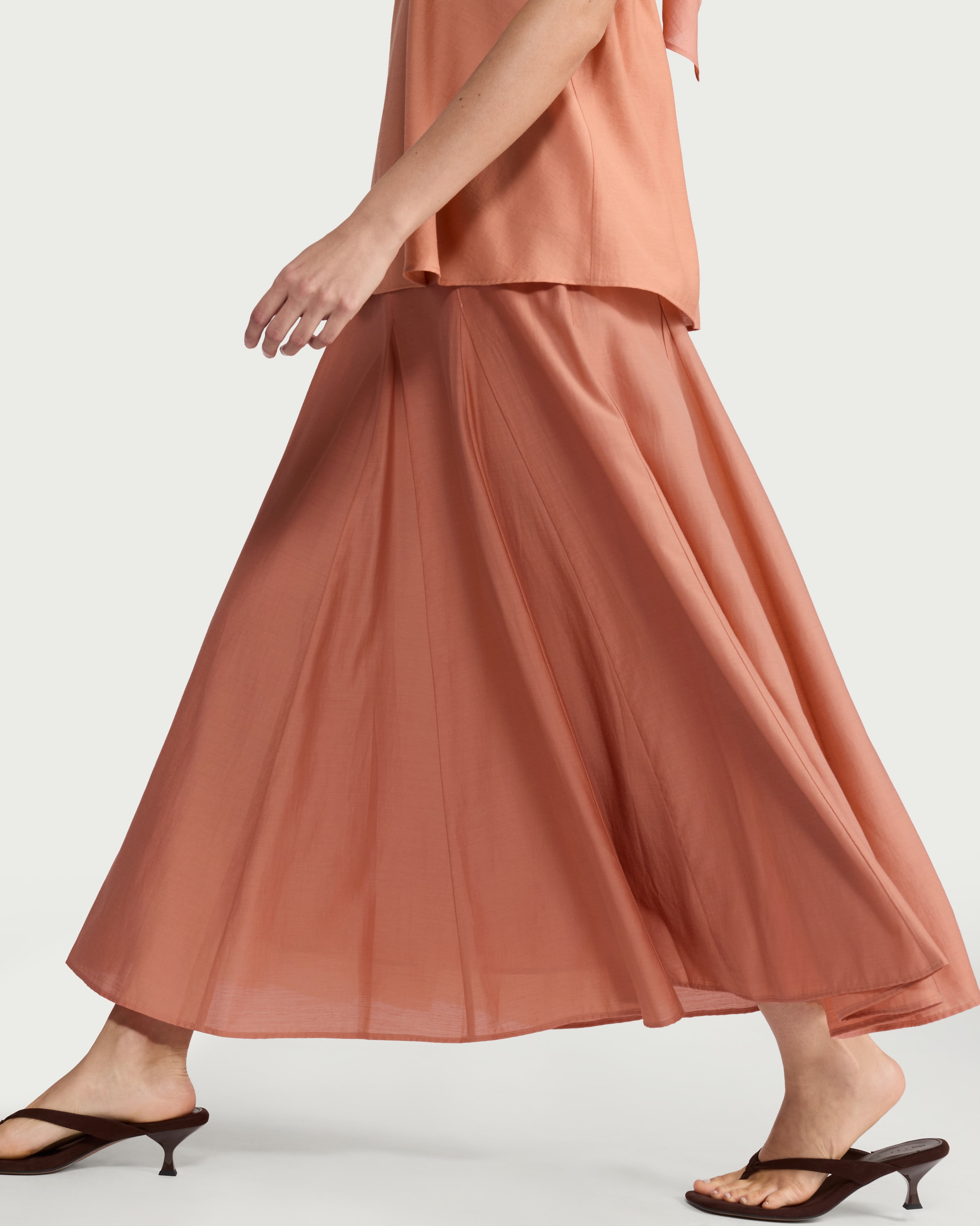 The F&F Edit Co-ord Midi Skirt in Peach