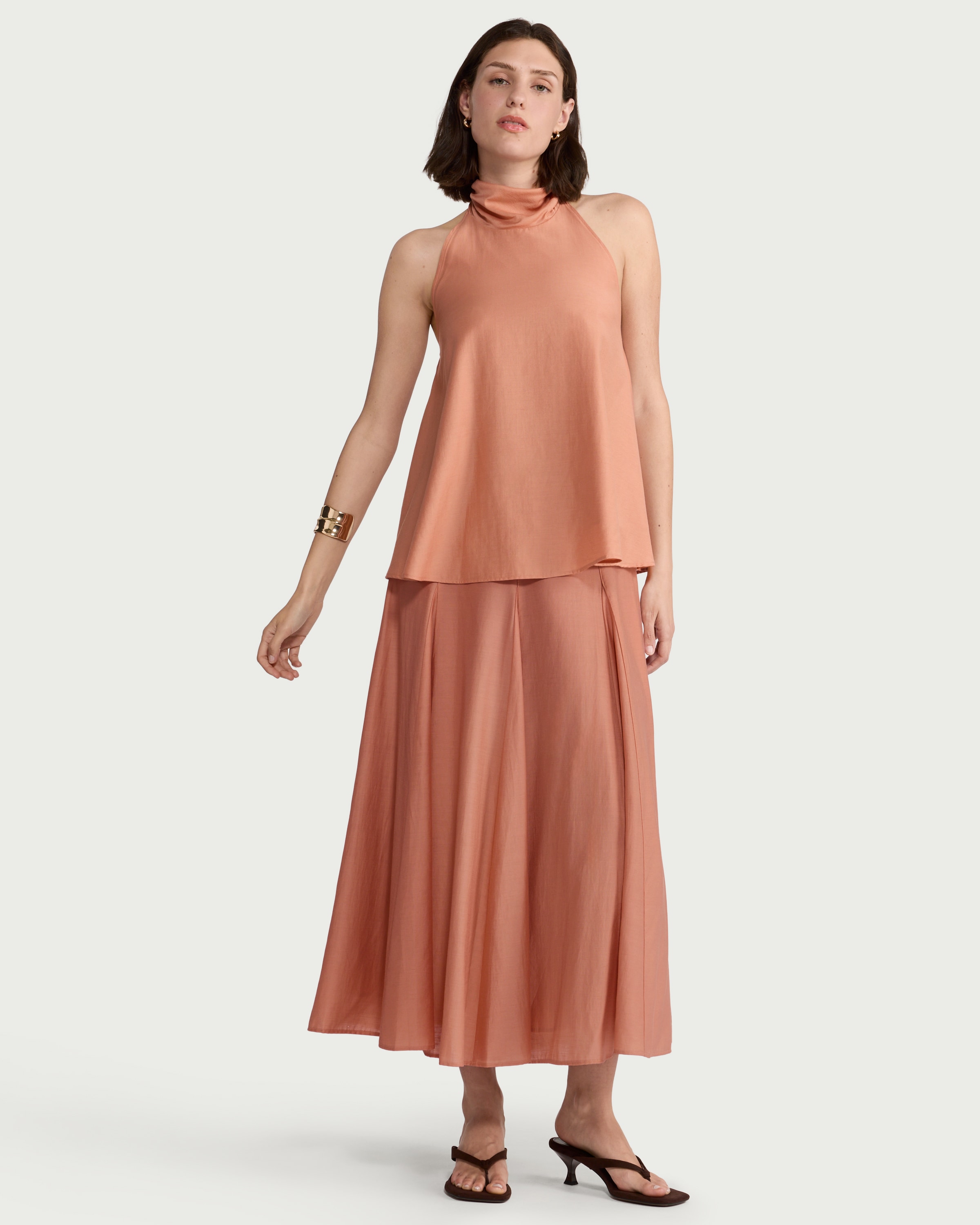 The F&F Edit Co-ord Midi Skirt in Peach thumbnail 2