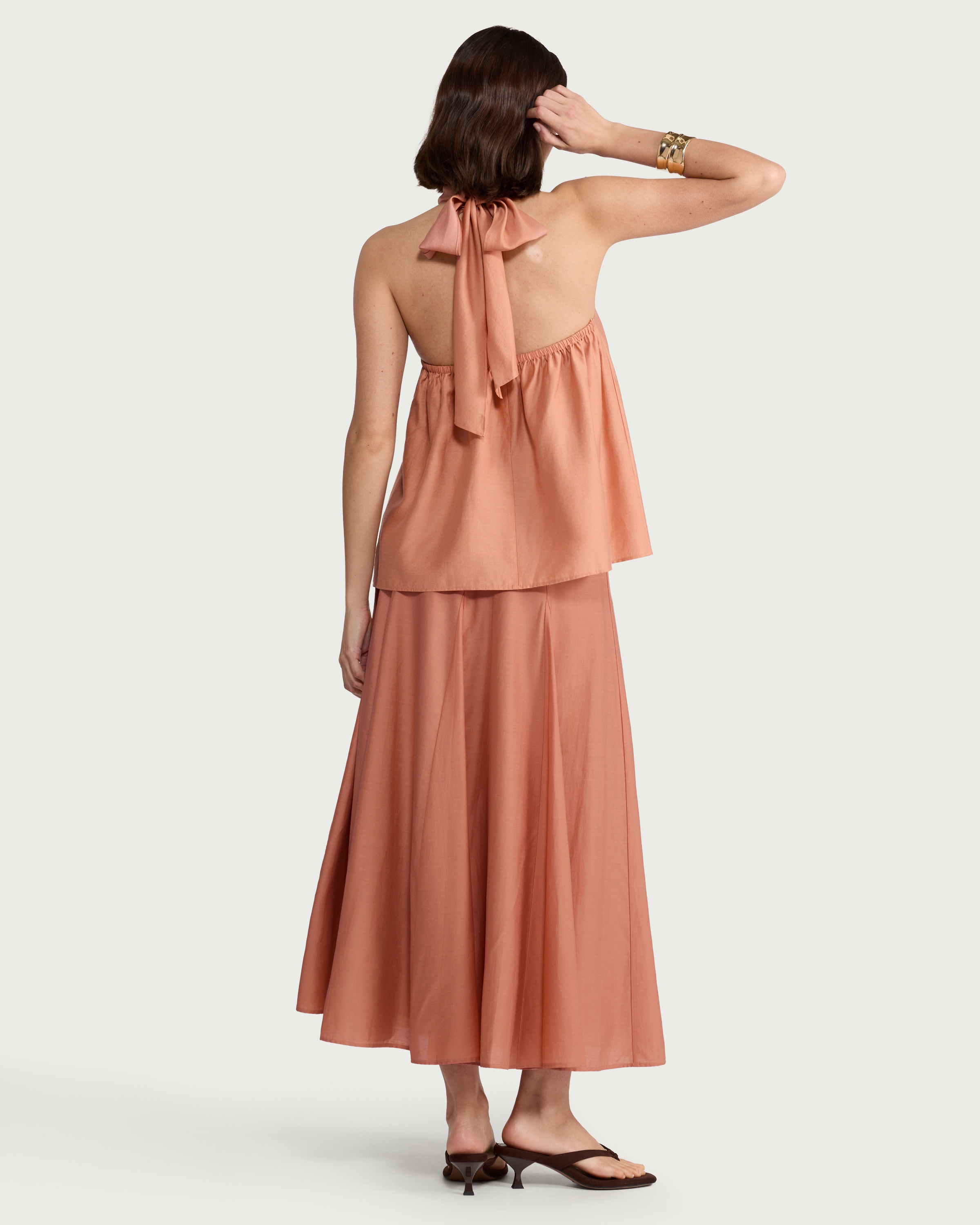 The F&F Edit Co-ord Midi Skirt in Peach thumbnail 3