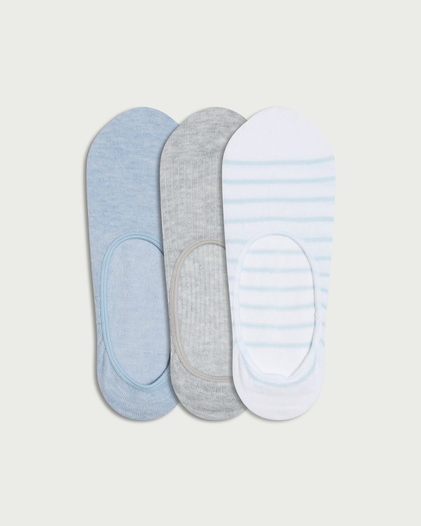 F&F 3-Pack Cotton Blend Footsies in Blue