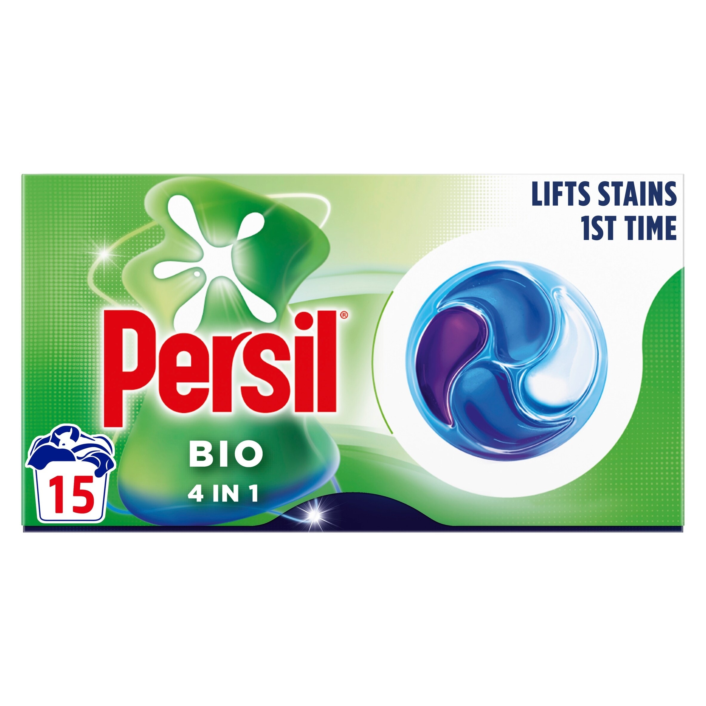Persil Bio 4 in 1 Laundry Washing Detergent Capsules 15 Washes 204g
