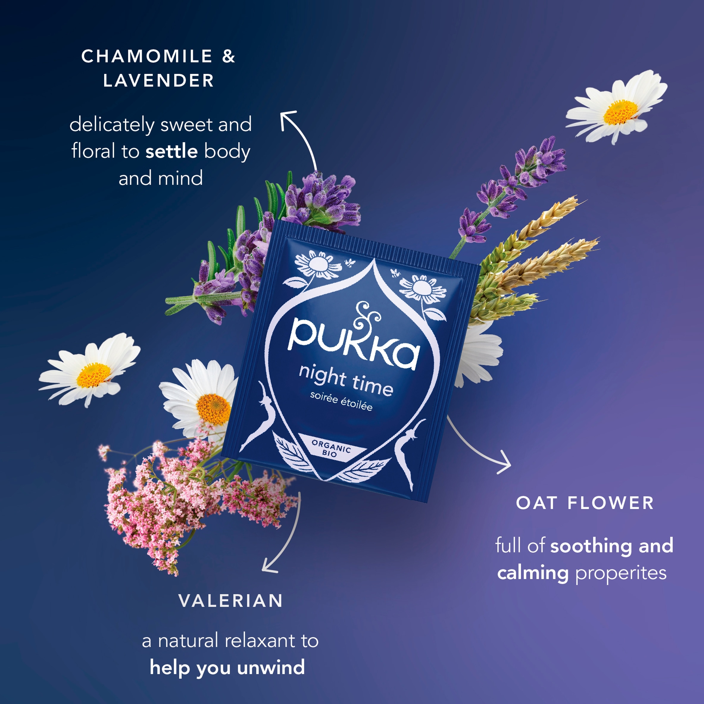 Pukka Organic Sleep Collection with Night Time Chamomile 8 Tea Bags 10.4g thumbnail 3