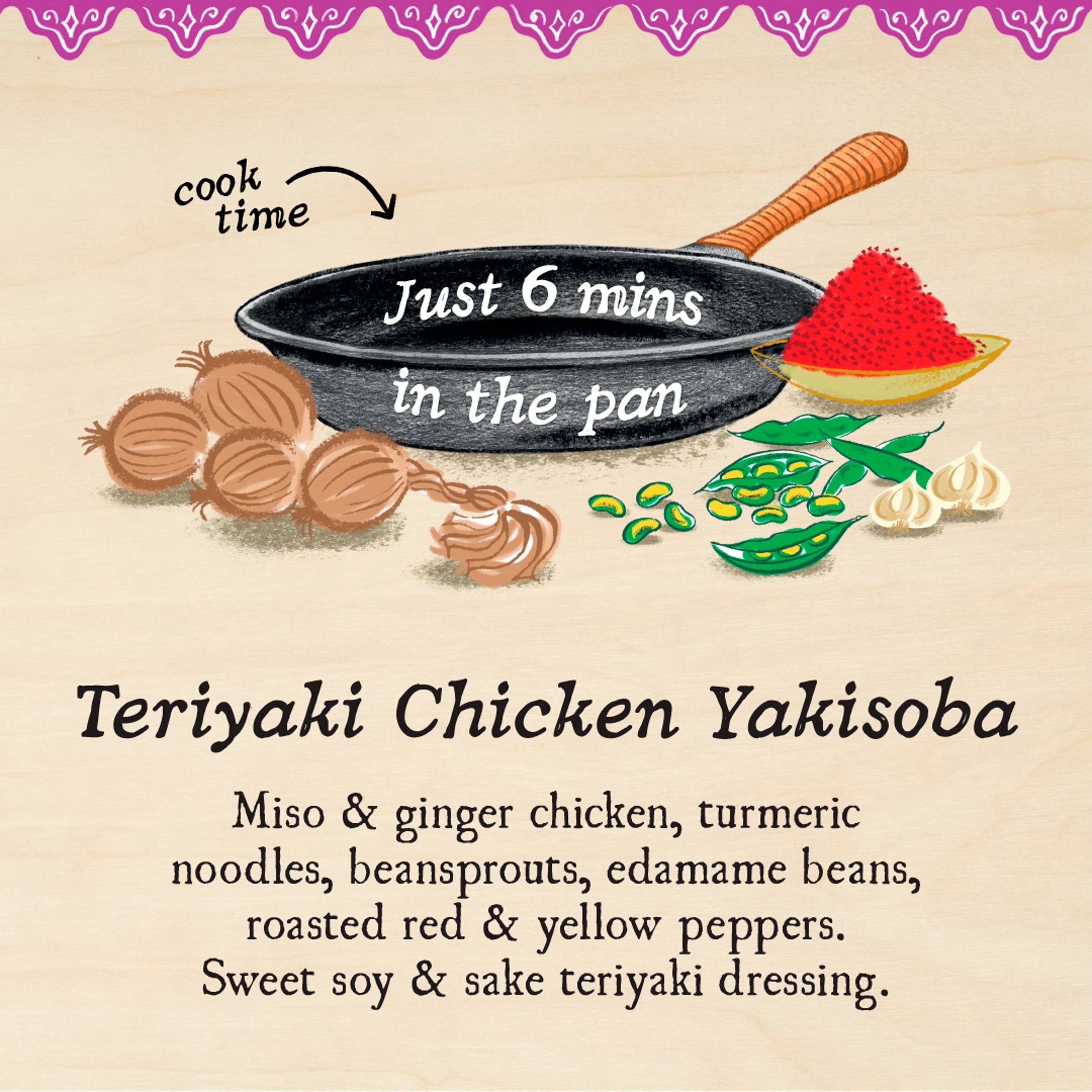Charlie Bigham's Pan Fry Teriyaki Chicken Yakisoba 380g thumbnail 3