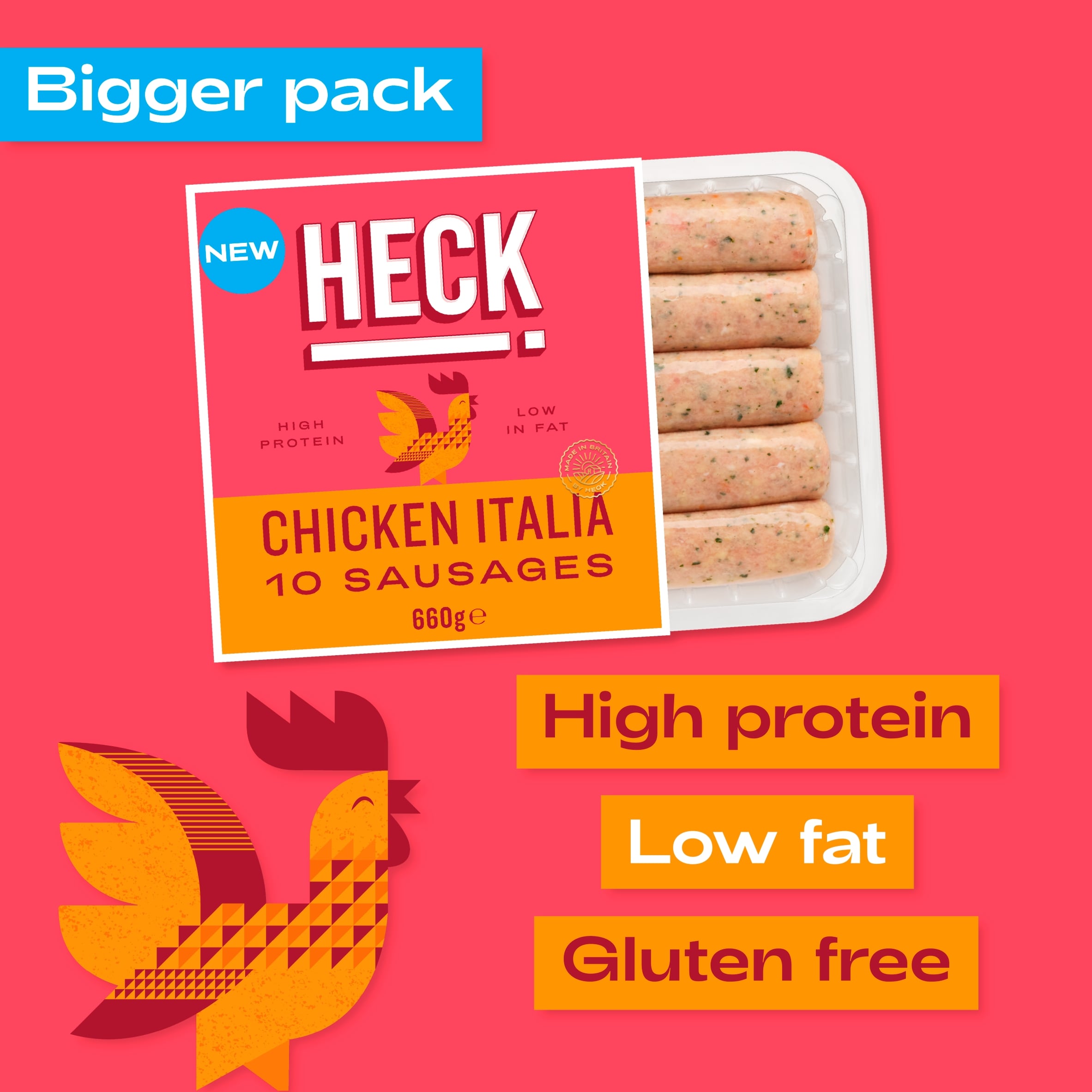 HECK! Chicken Italia 10 Sausages 660g thumbnail 2