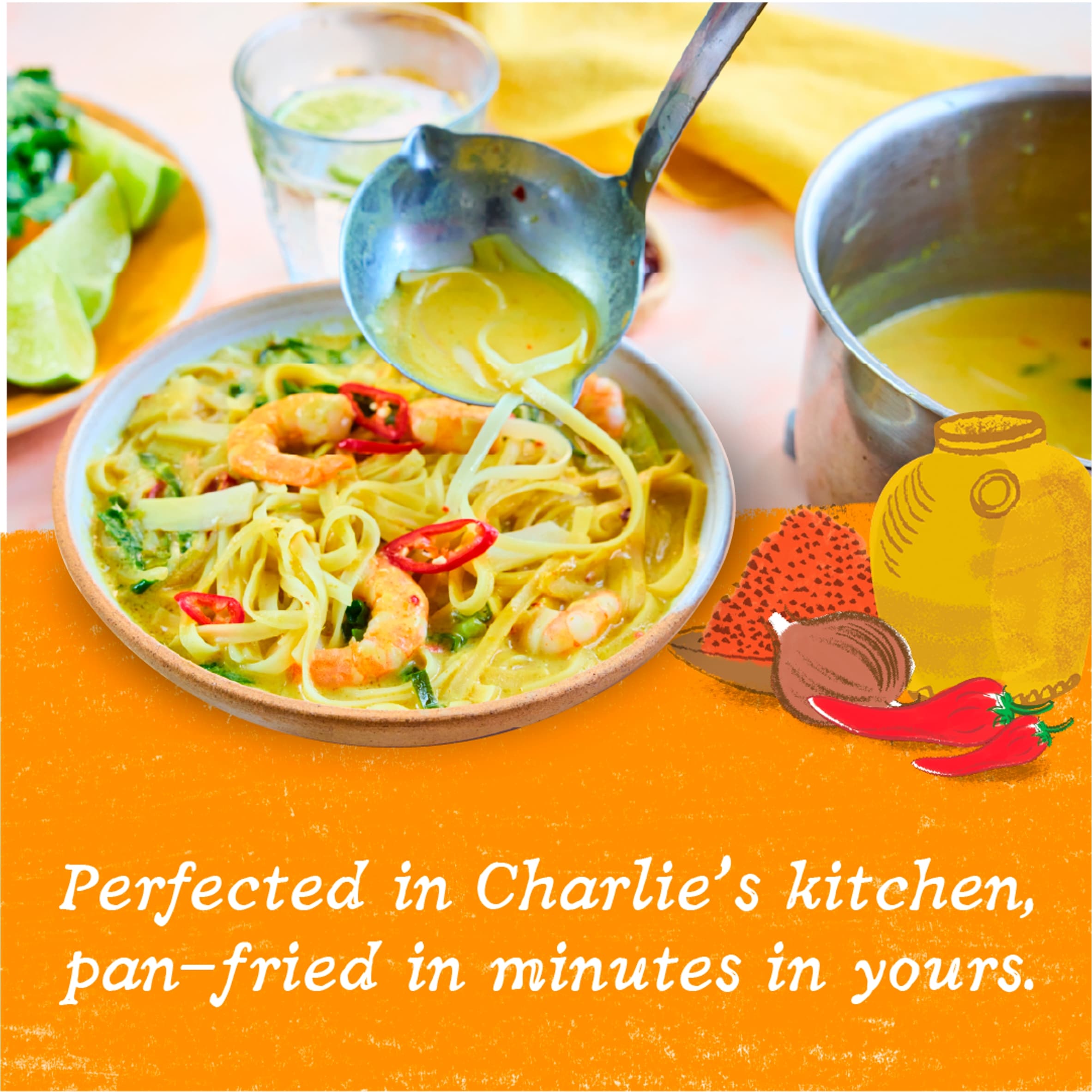 Charlie Bigham's Pan Fry Singapore King Prawn Laksa 350g thumbnail 2