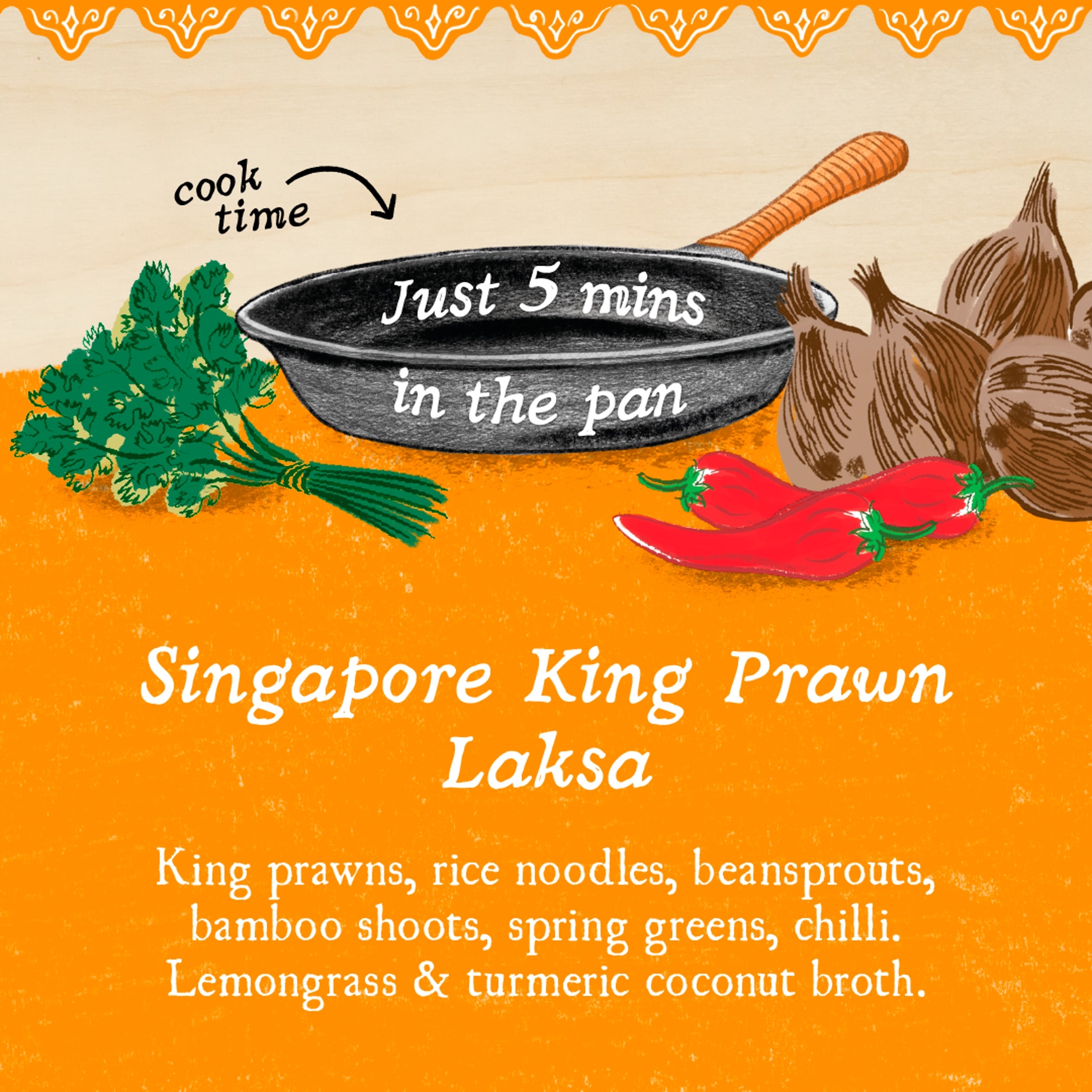Charlie Bigham's Pan Fry Singapore King Prawn Laksa 350g thumbnail 3