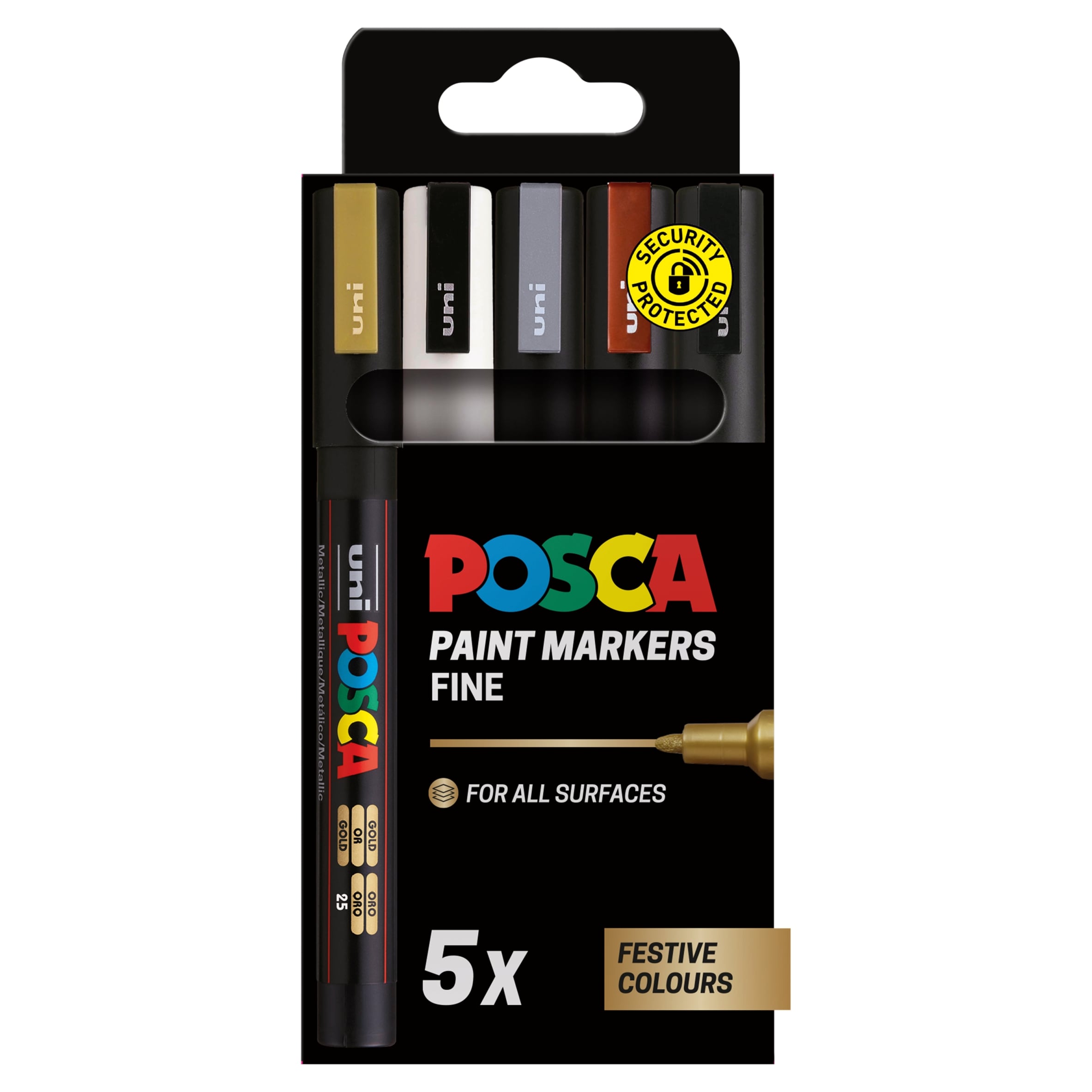 Uni Posca Paint Markers Festive Colours pack of 5