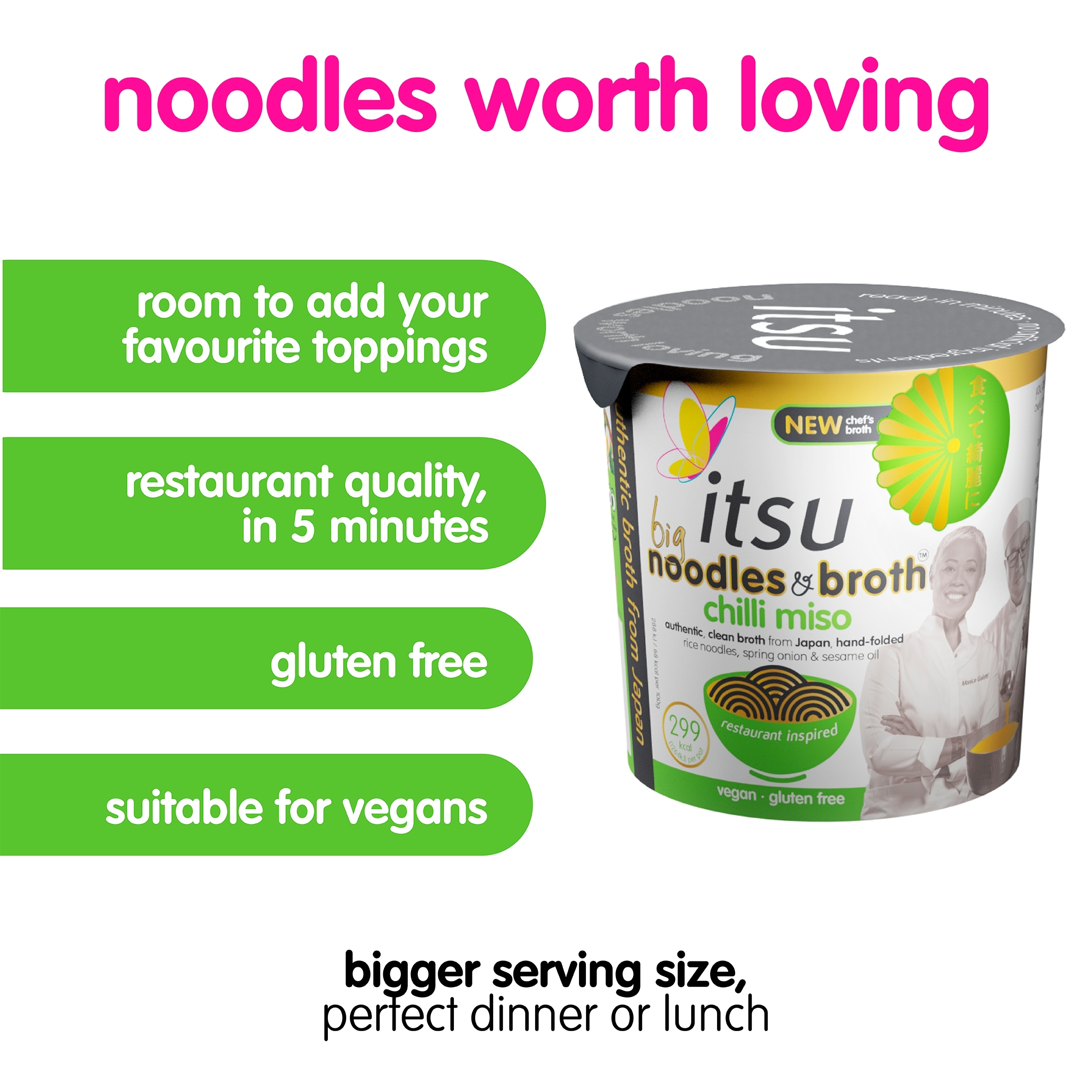 itsu BIG chilli miso instant noodles & broth pot 99g thumbnail 2