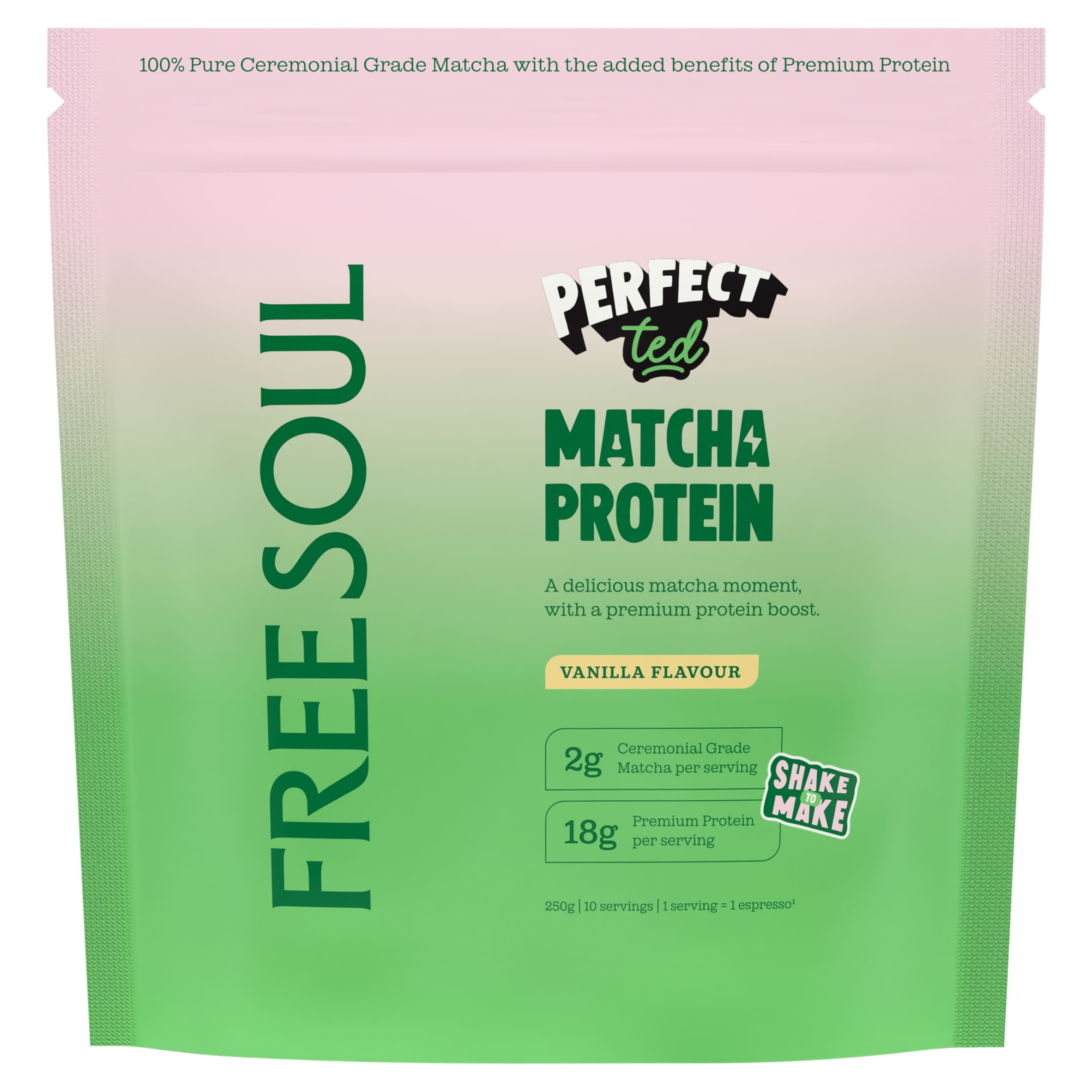 PerfectTed Free Soul Matcha Protein Vanilla Flavour 250g