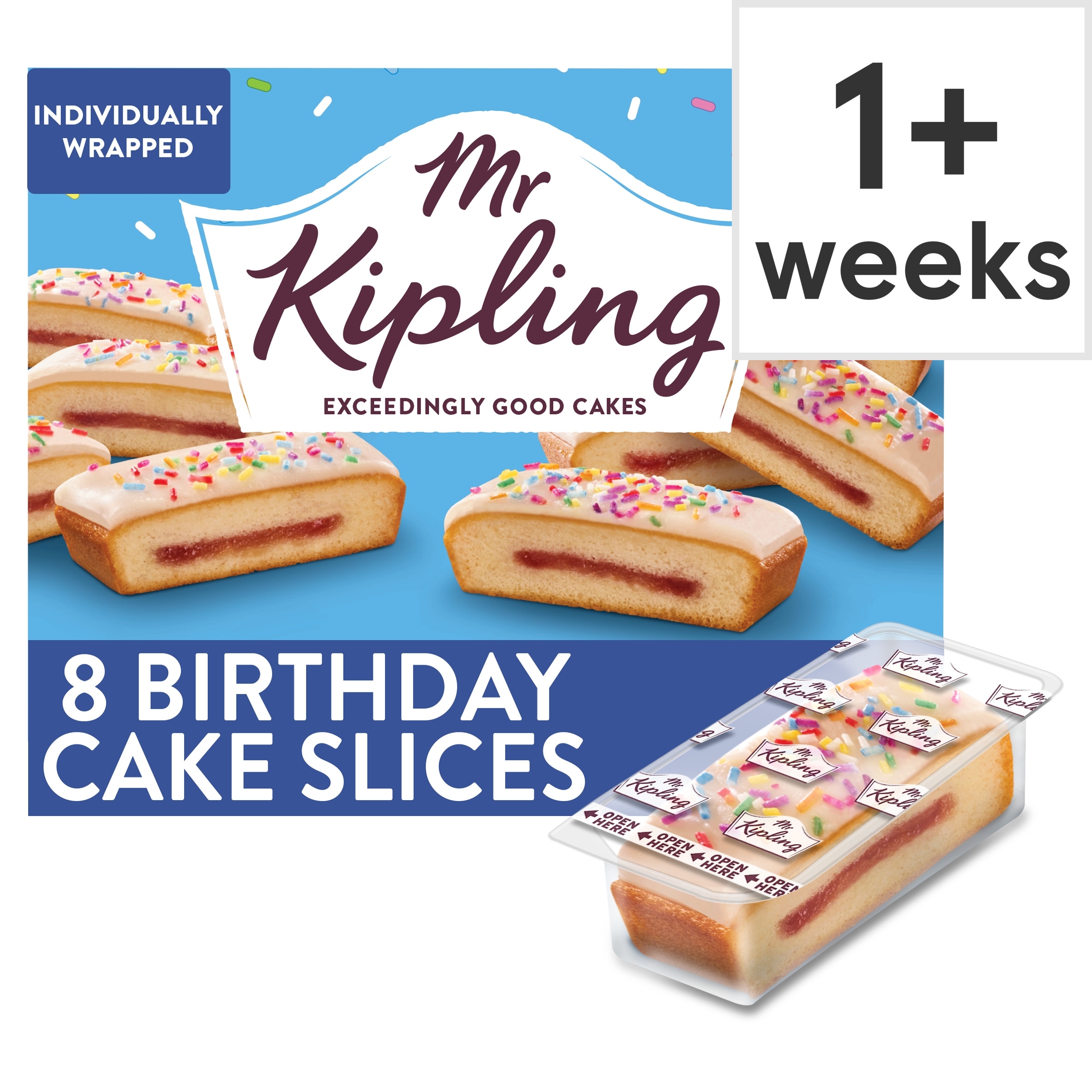 Mr Kipling 8 Birthday Cake Slices