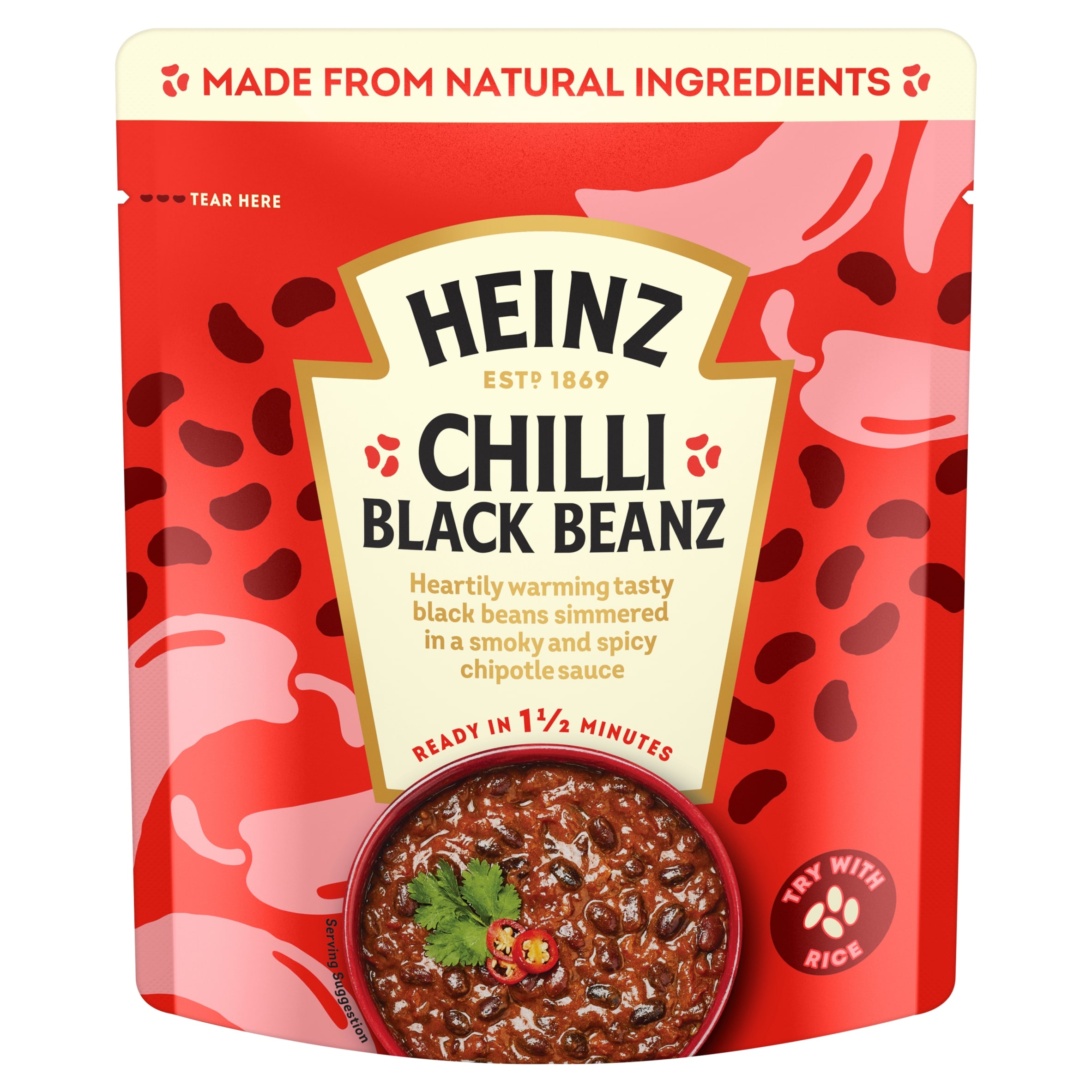 Heinz Chilli Black Beans Mexican Style 250g thumbnail 2