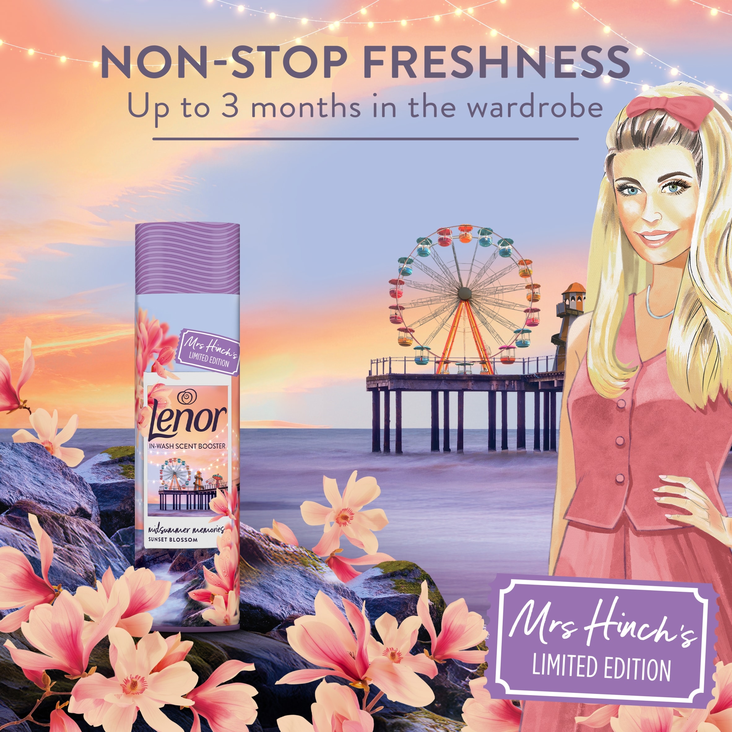 Lenor In-Wash Scent Booster Mrs Hinch Limited Edition Midsummer Memories Sunset Blossom 280g thumbnail 2