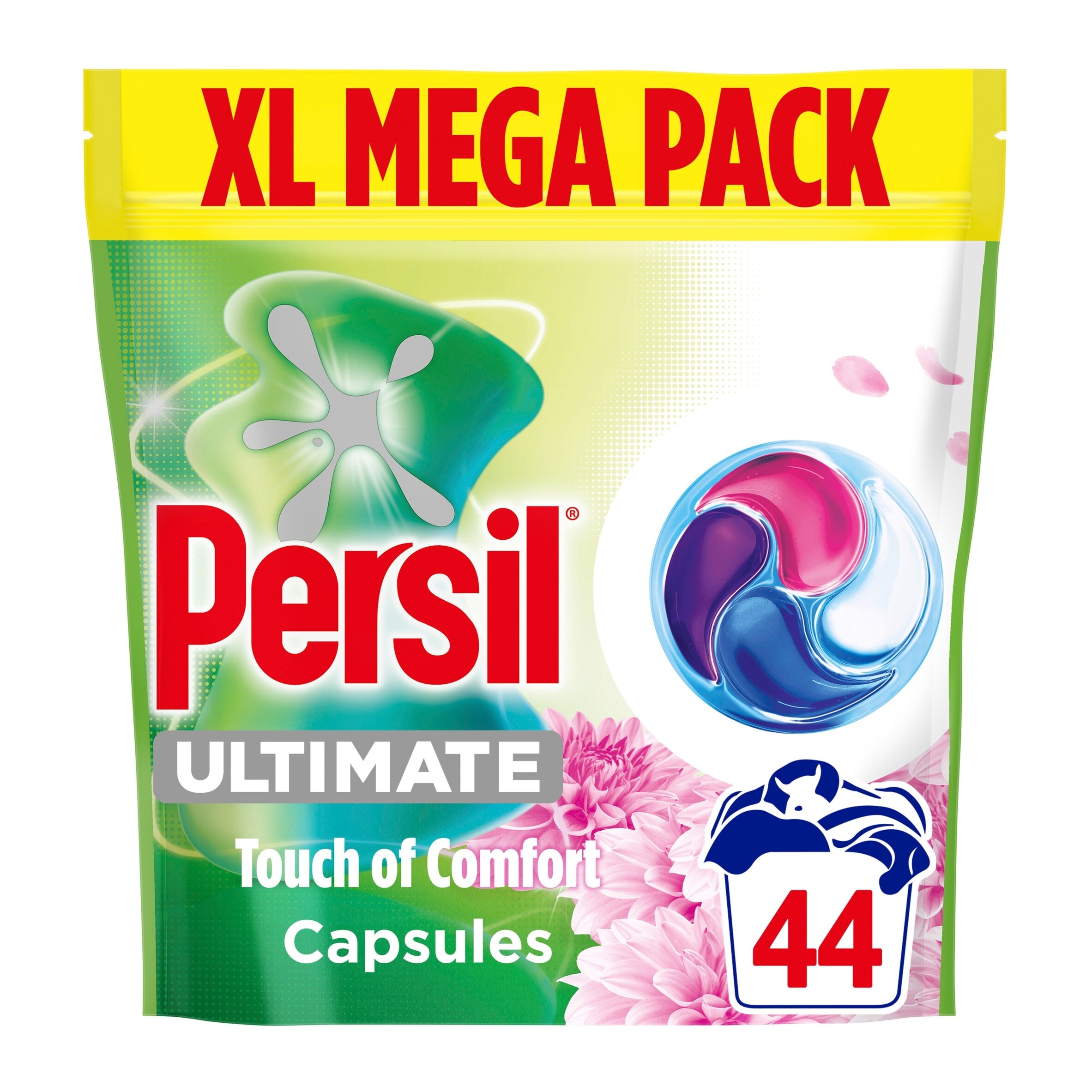 Persil Ultimate Touch of Comfort Laundry Washing Detergent Capsules XL Mega Pack 44 Washes 598g