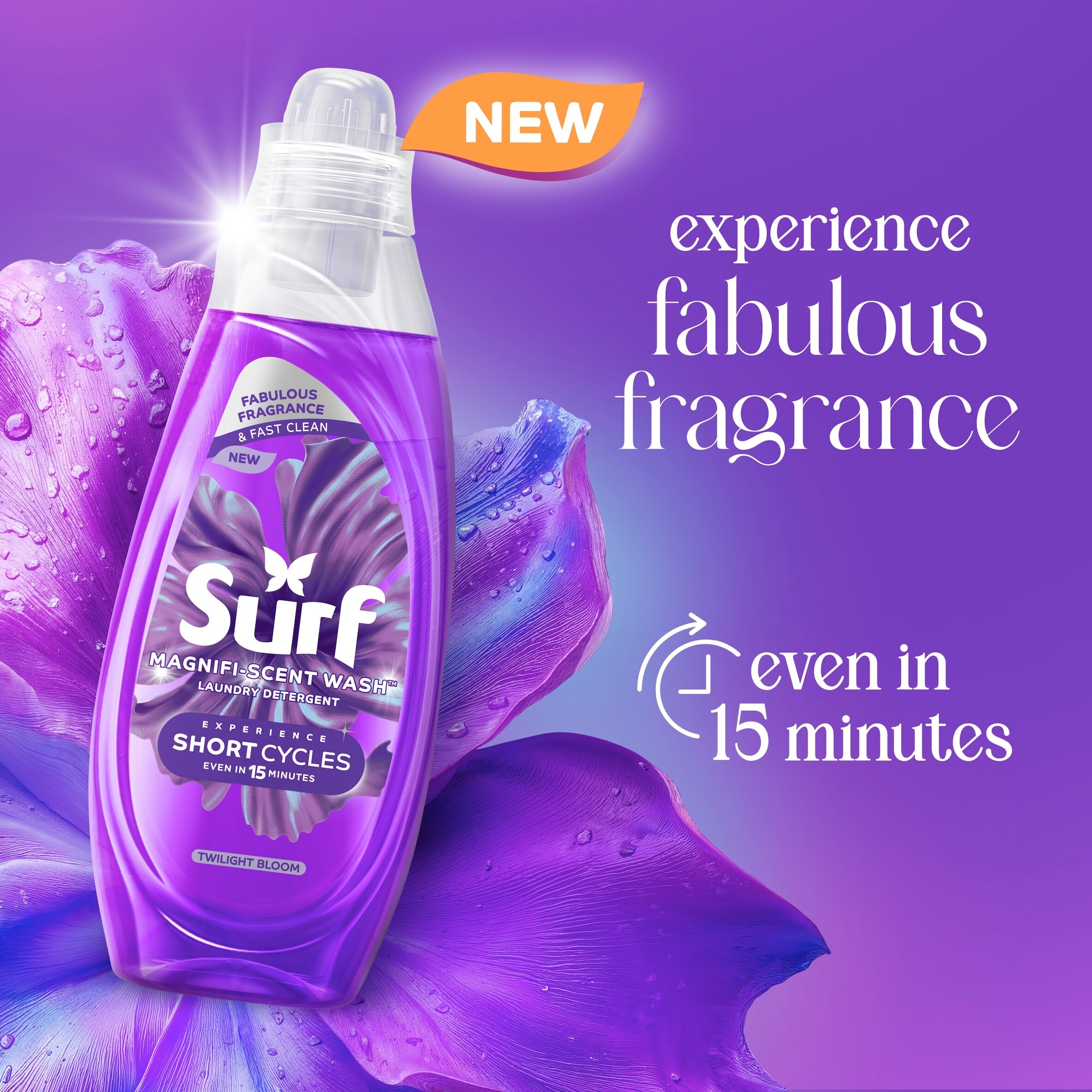 Surf Magnifi-Scent Quick Wash Twilight Bloom Laundry Liquid Detergent 31 Washes 837ml thumbnail 2