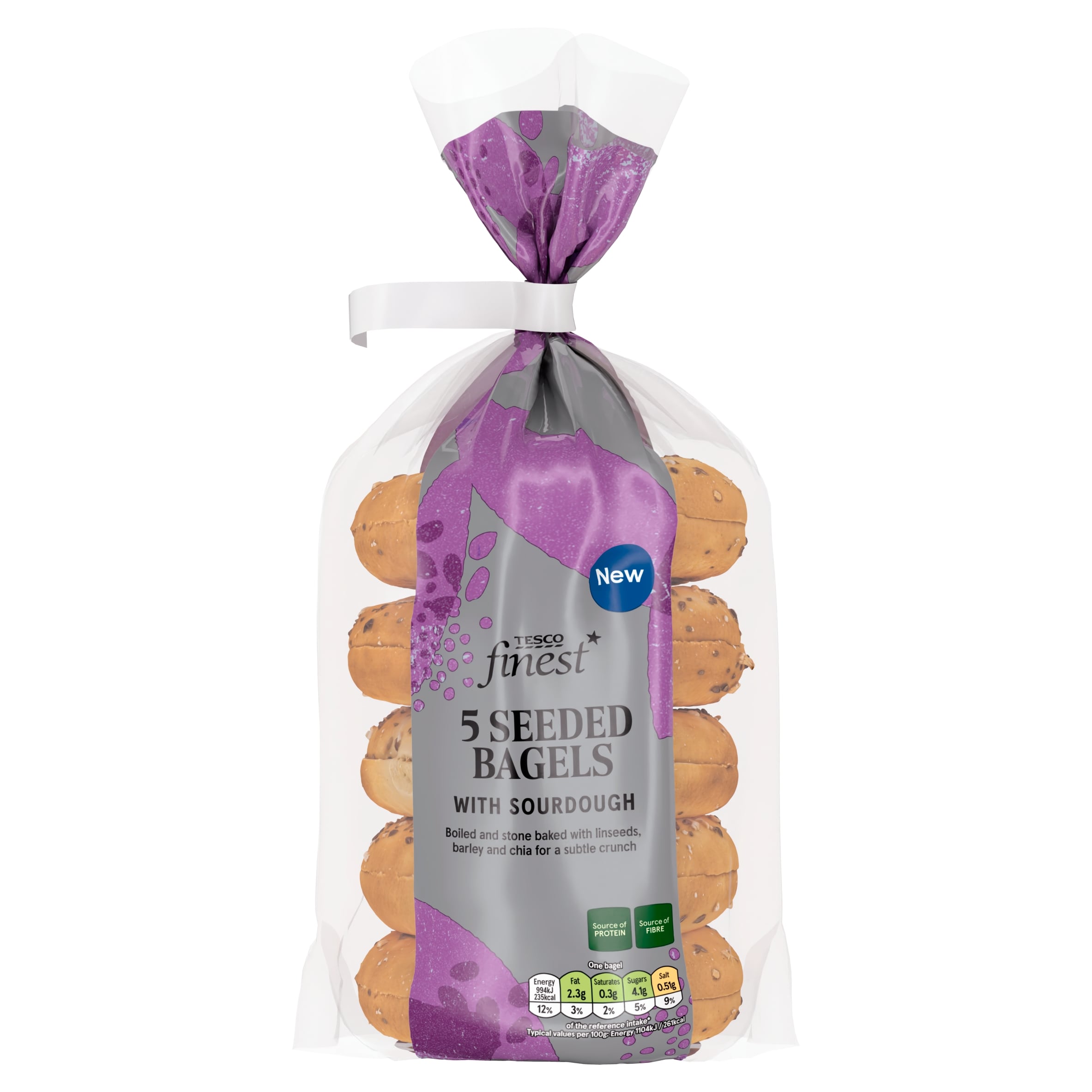 Tesco Finest 5 Seeded Sourdough Bagels