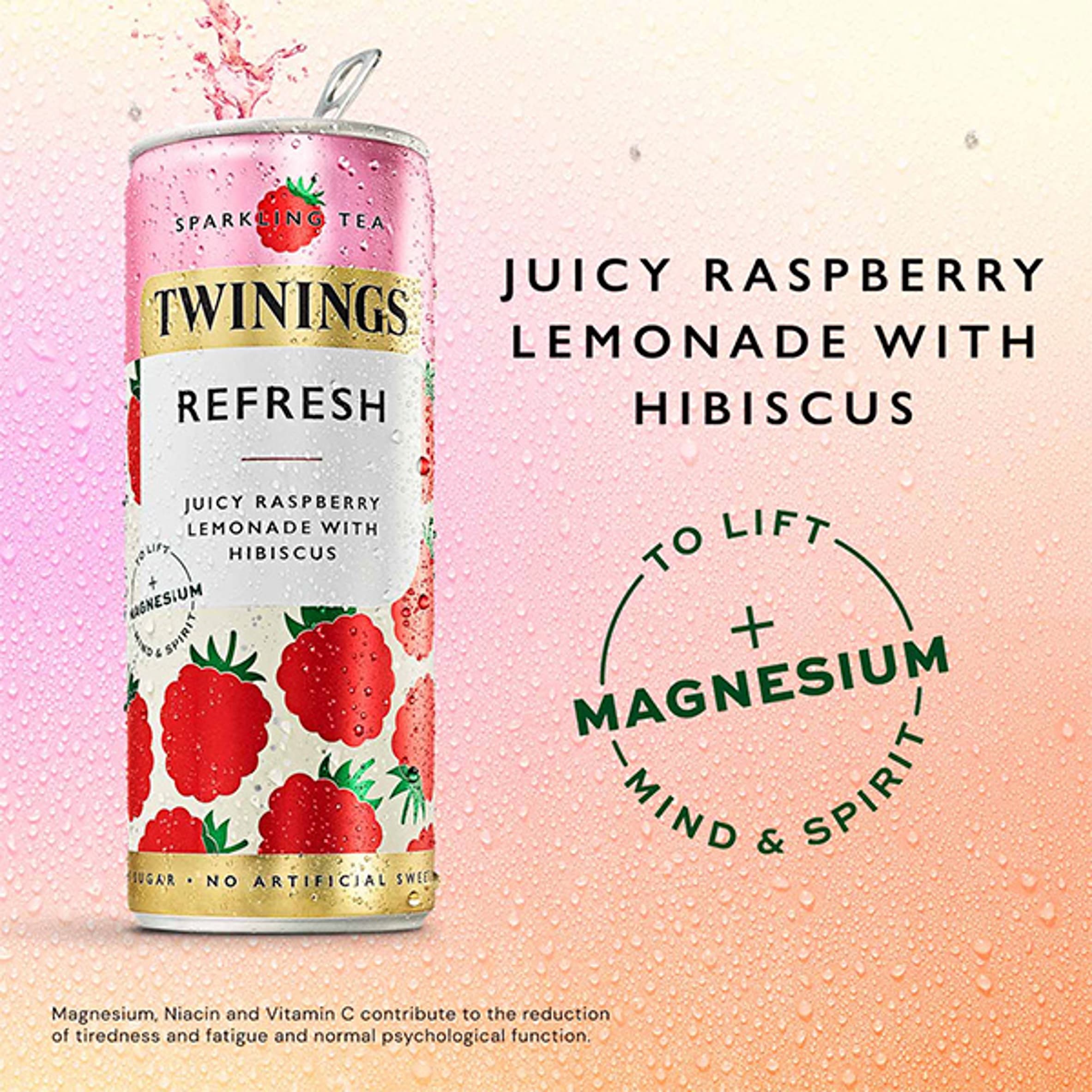 Twinings Sparkling Tea refresh Juicy Raspberry Lemonade with Hibiscus 4x250ml thumbnail 3