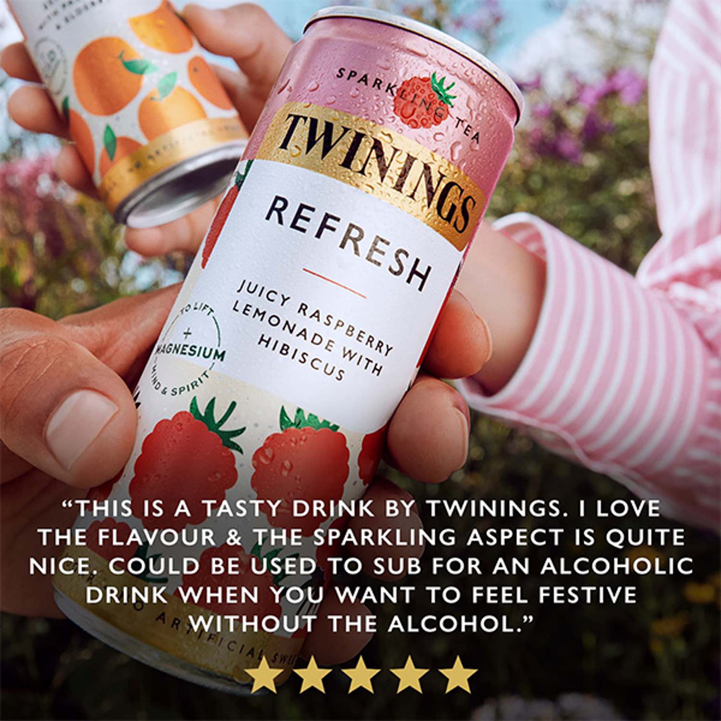 Twinings Sparkling Tea refresh Juicy Raspberry Lemonade with Hibiscus 4x250ml thumbnail 5