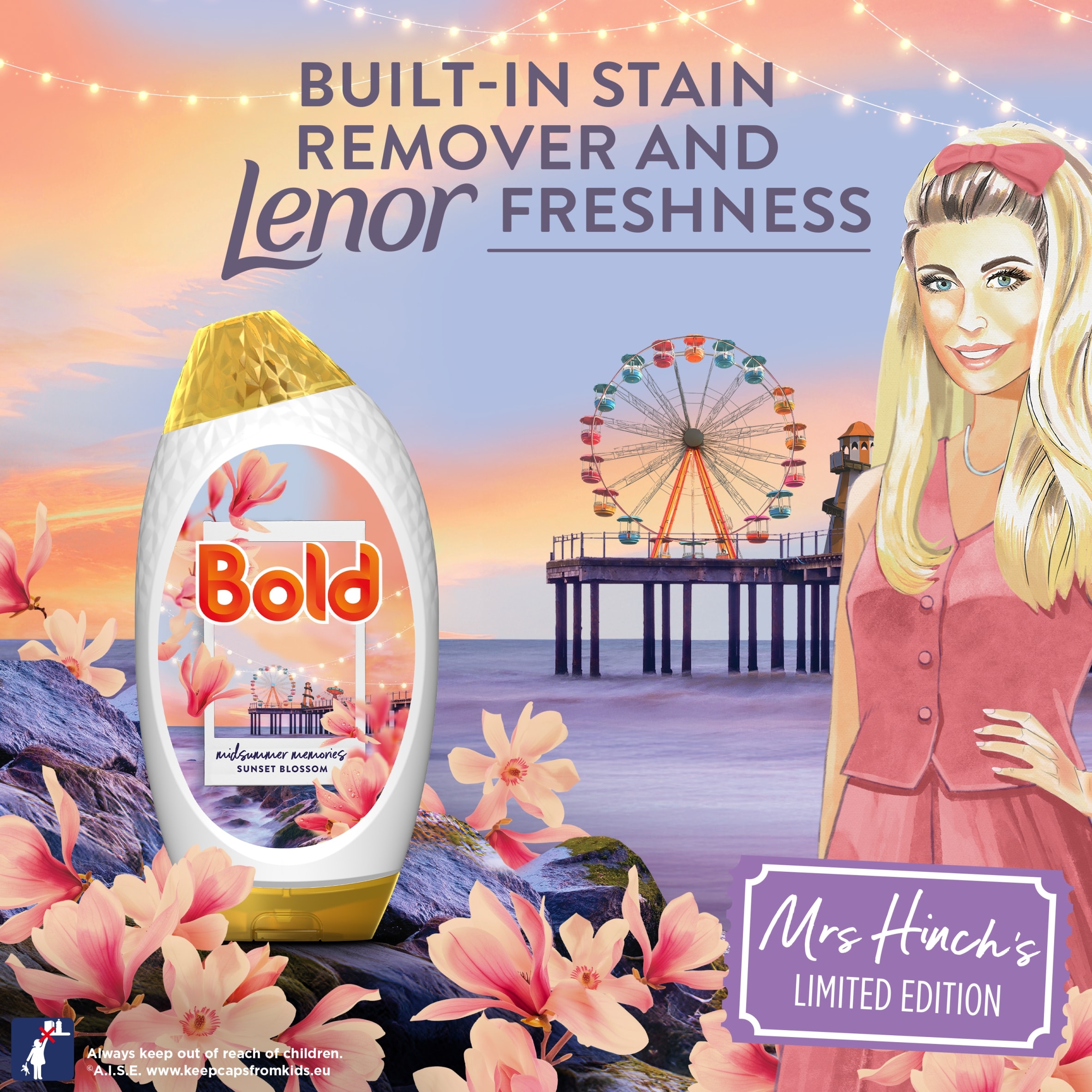 Bold Built in Stain Remover Midsummer Memories Sunset Blossom Mrs Hinch's Limited Edition 45 washes 1485ml thumbnail 2