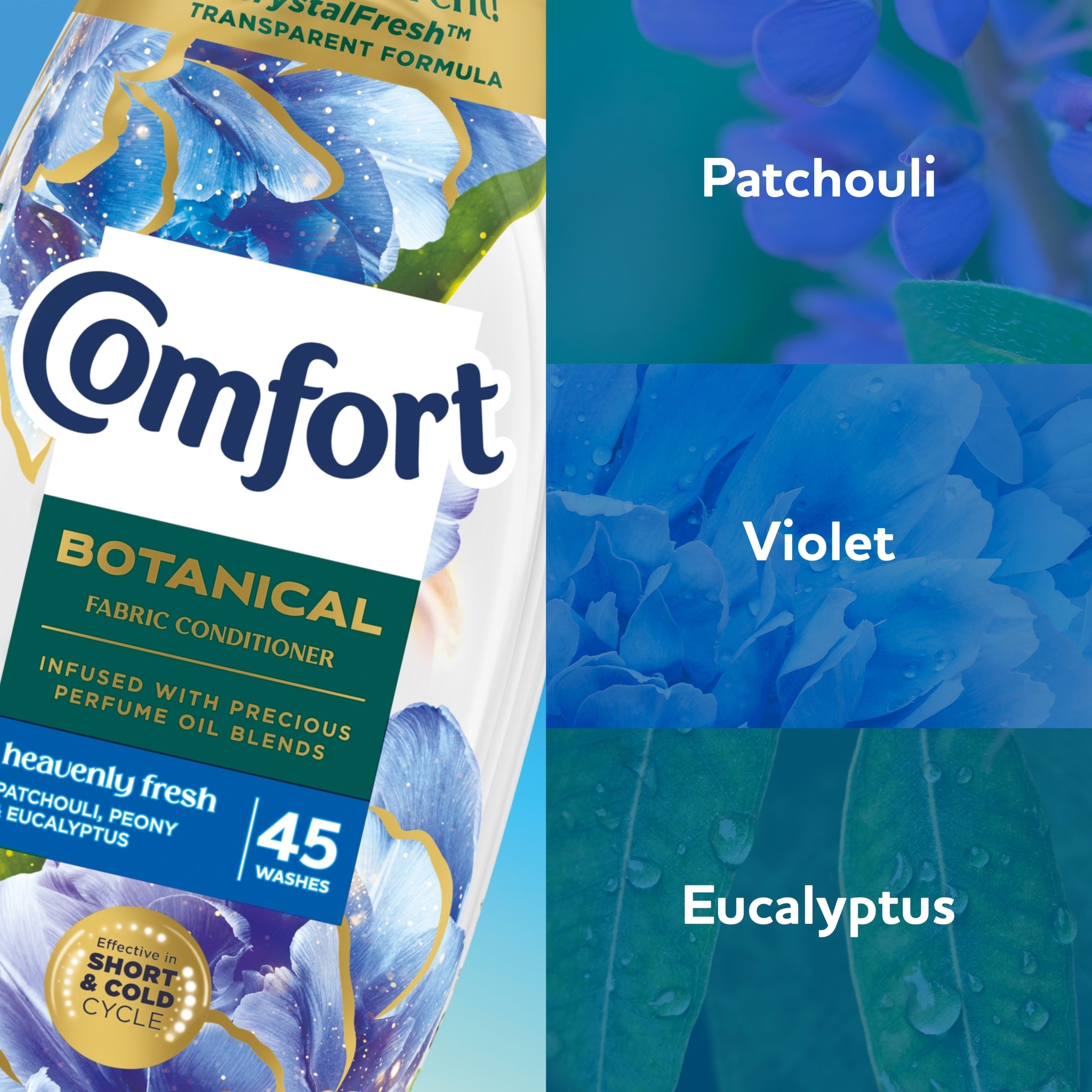 Comfort Botanical Heavenly Fresh Fabric Conditioner 45 Washes 675ml thumbnail 3