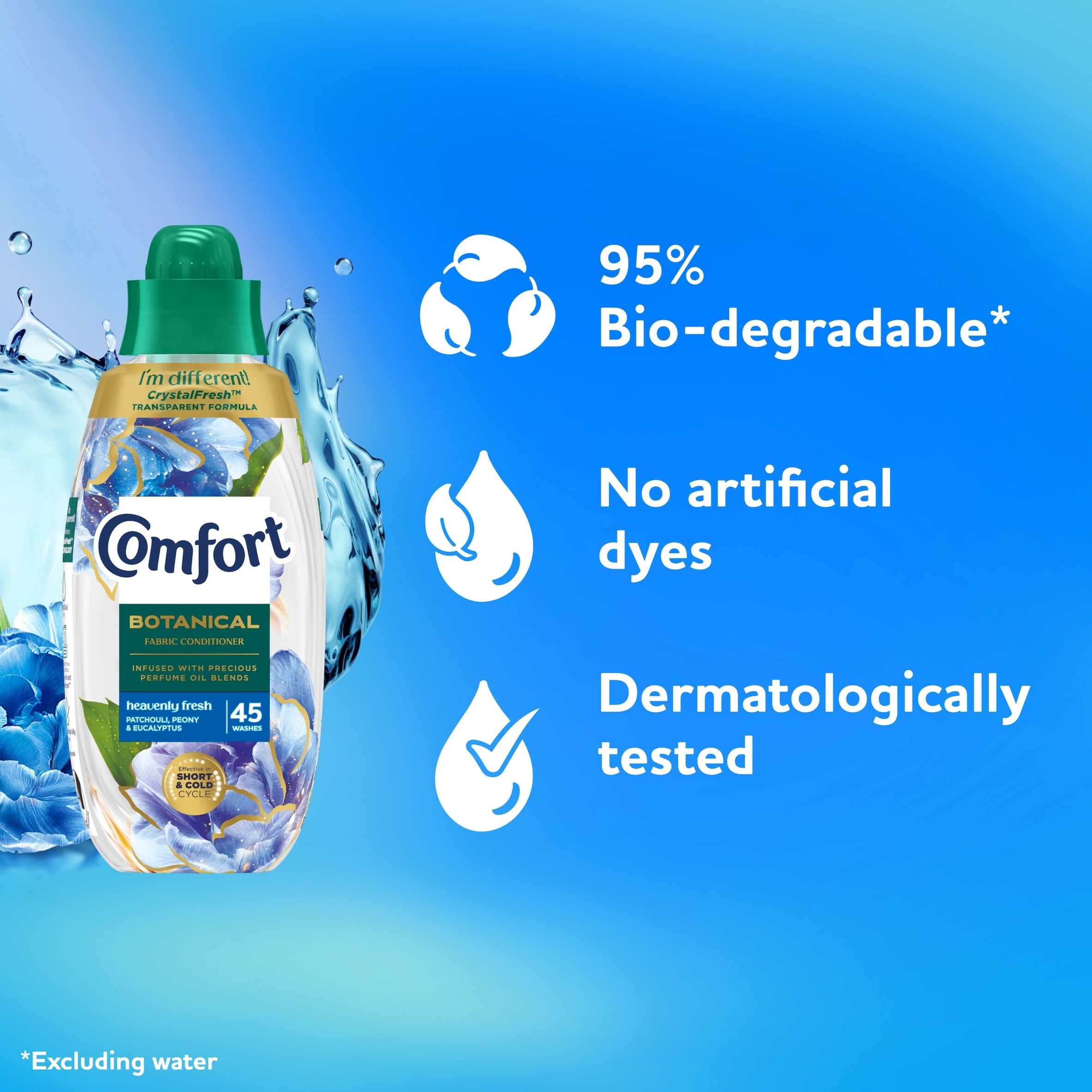 Comfort Botanical Heavenly Fresh Fabric Conditioner 45 Washes 675ml thumbnail 4